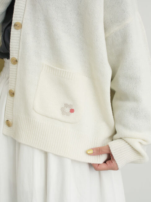 Samansa Mos2「花刺繍入りカーディガン」|カーディガン|