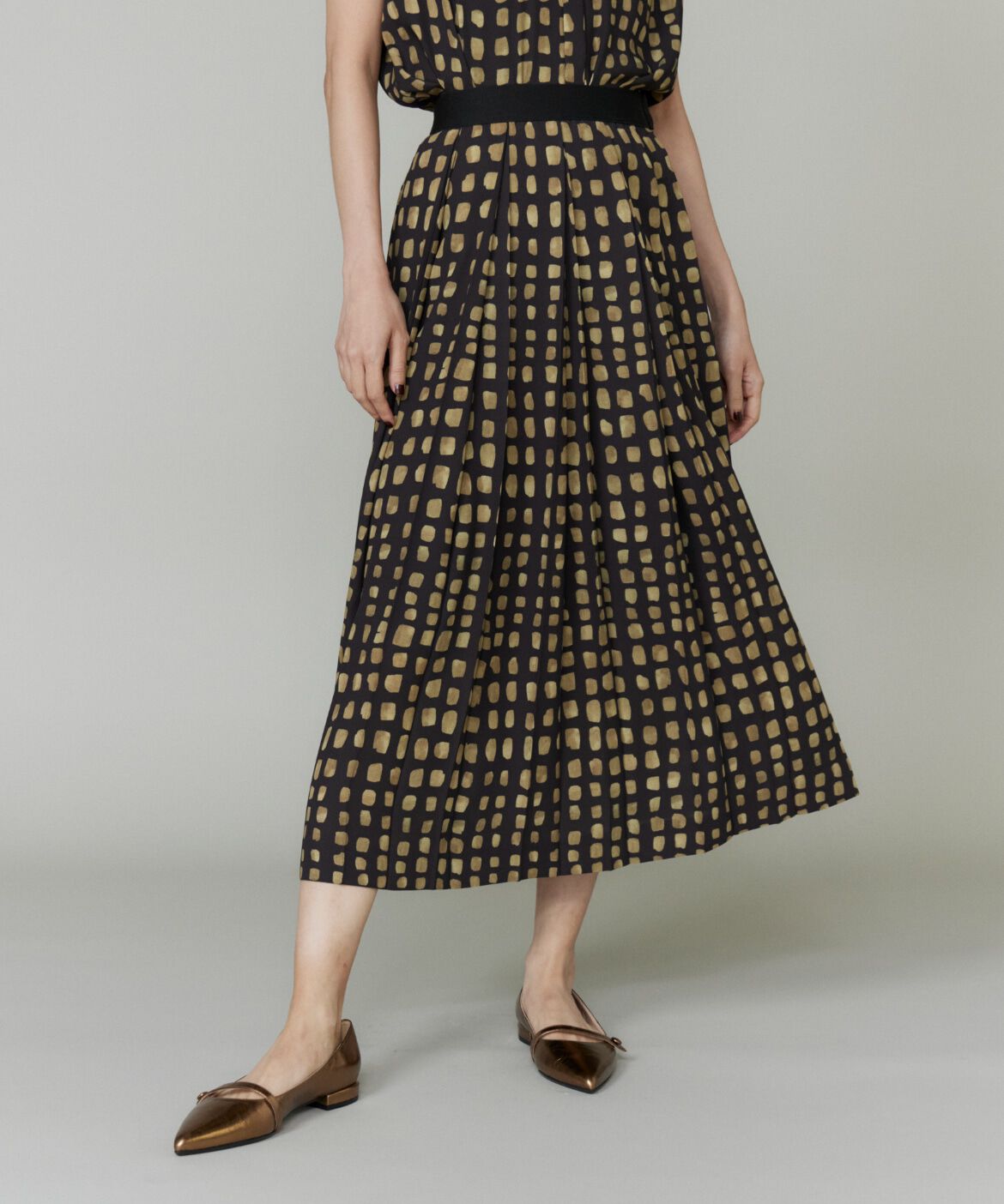 INED「デフォルメチェックプリントスカート」|スカート|