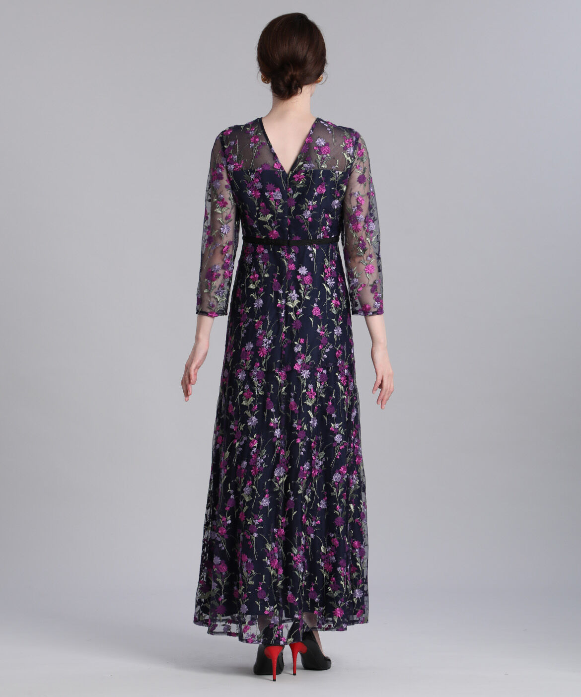 Maglie le cassetto「《M Maglie le cassetto》エンブロイダリーチュールロングドレス」|ワンピース|