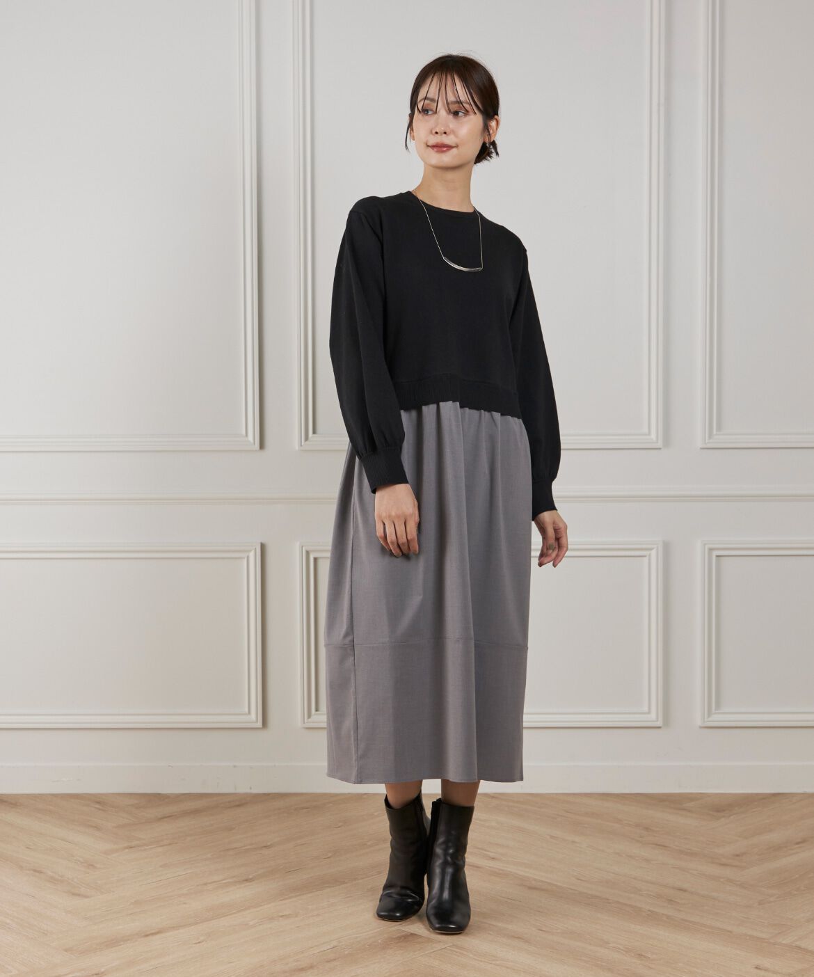 Le Souk「異素材コンビネーションワンピース」|ワンピース|