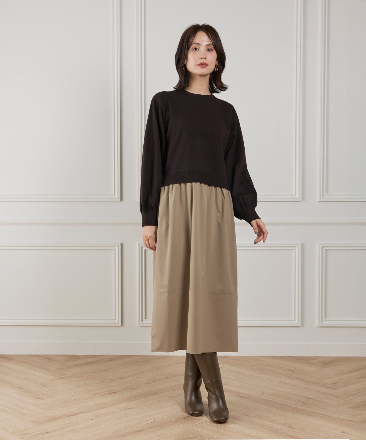 Le Souk「異素材コンビネーションワンピース」|ワンピース|