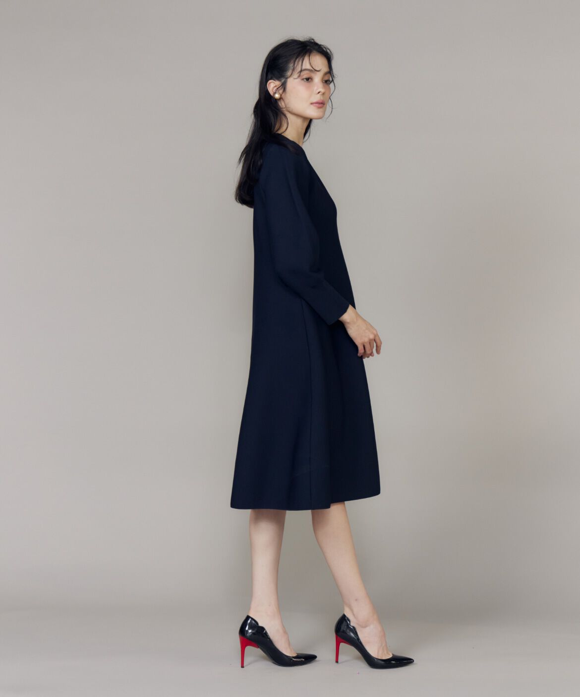 Maglie le cassetto「《M Maglie le cassetto》衿レースニットワンピース」|ワンピース|