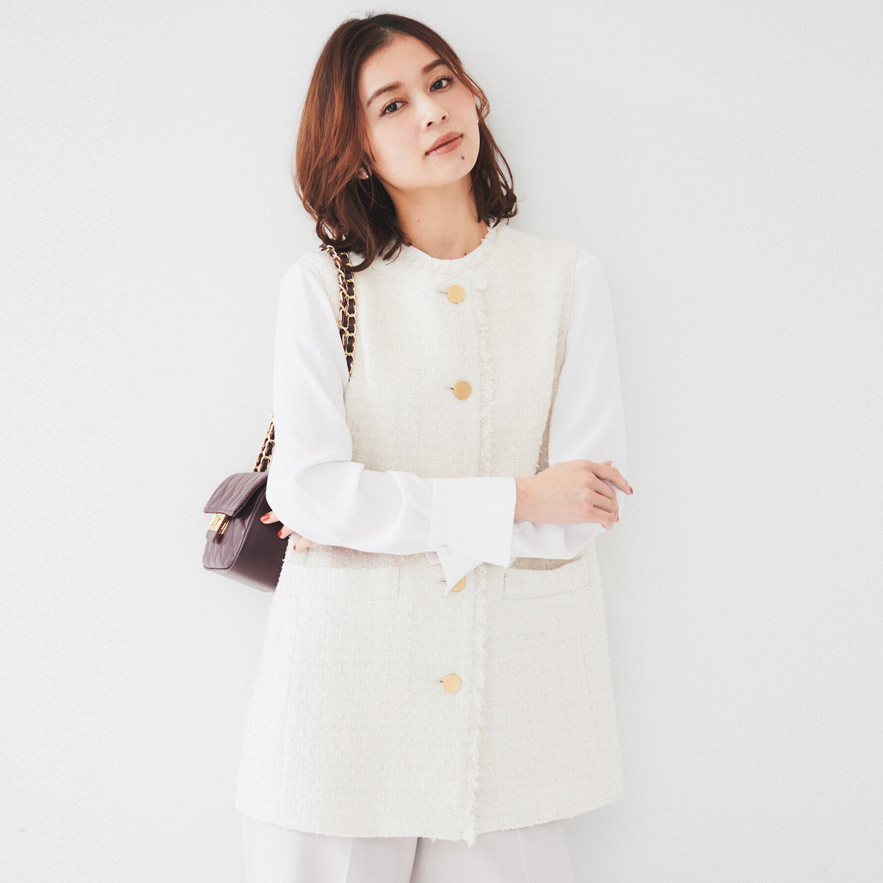 UNTITLED「ファンシーツイードジレ」|ベスト・ジレ|