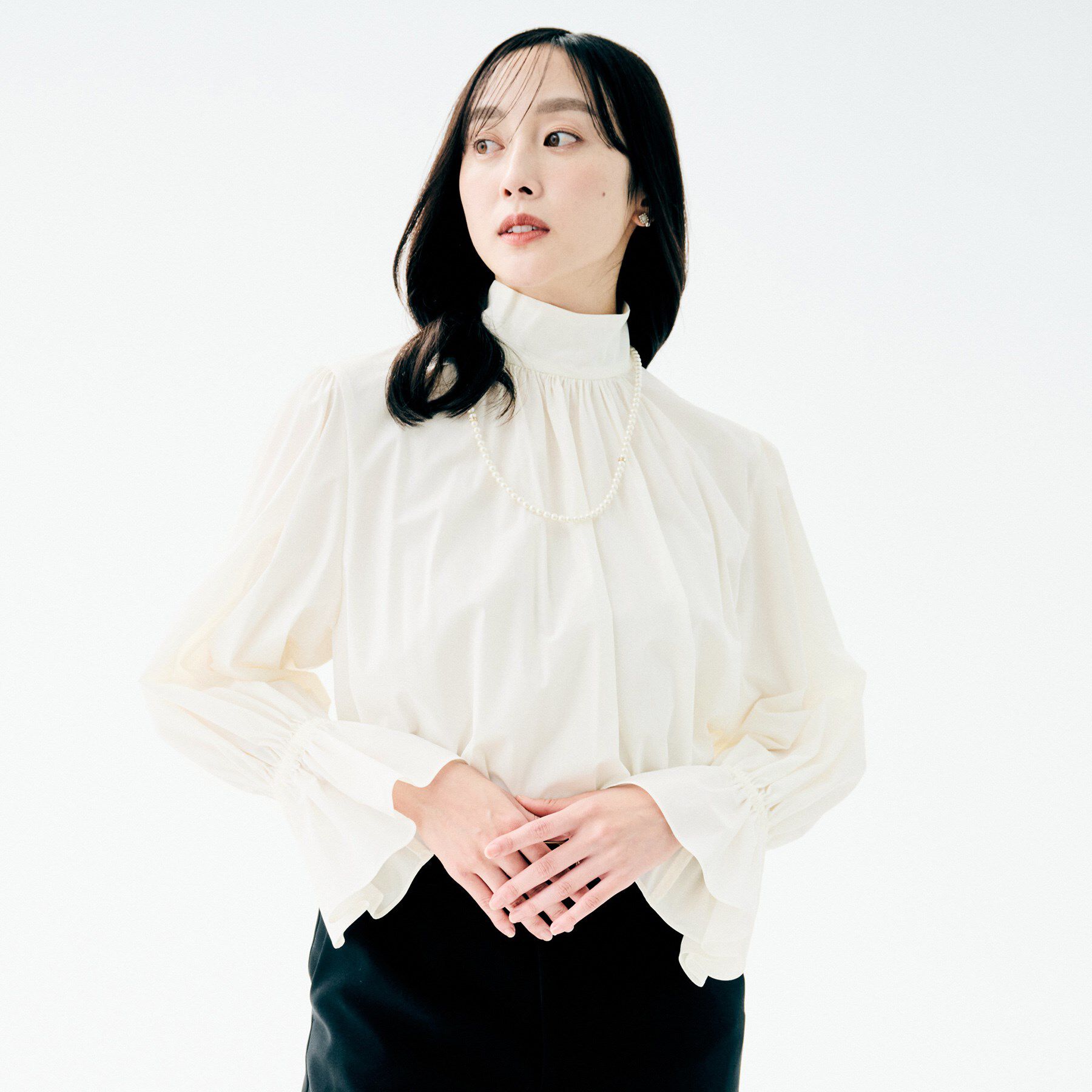 UNTITLED「【UV機能/はっ水/セレモニー】2WAYボウタイブラウス」|シャツ・ブラウス|