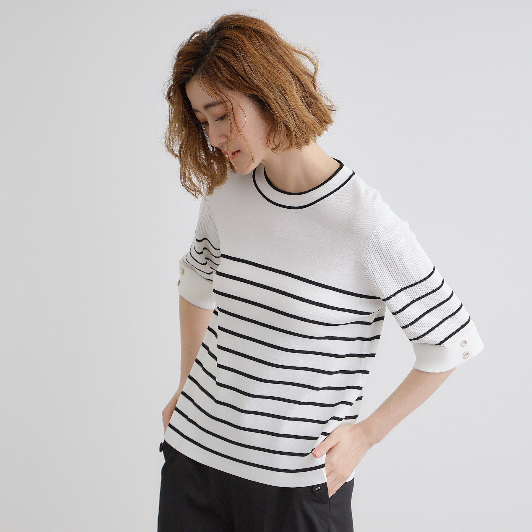 grove「【ひんやり多機能】やわらかドライタッチワイドスリーブプルオーバー」|ニット・セーター|