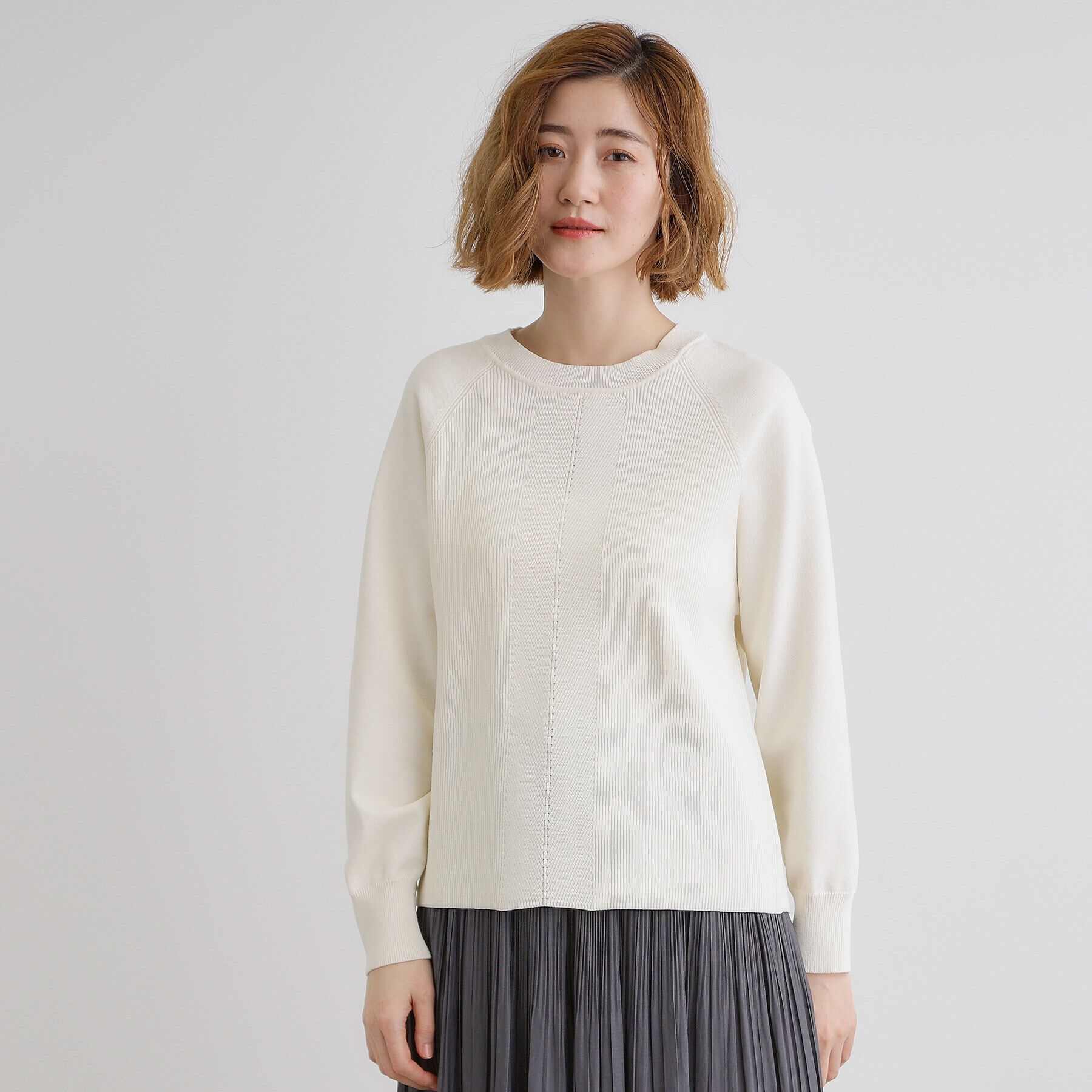 grove「畦編みクルーネックニット」|ニット・セーター|