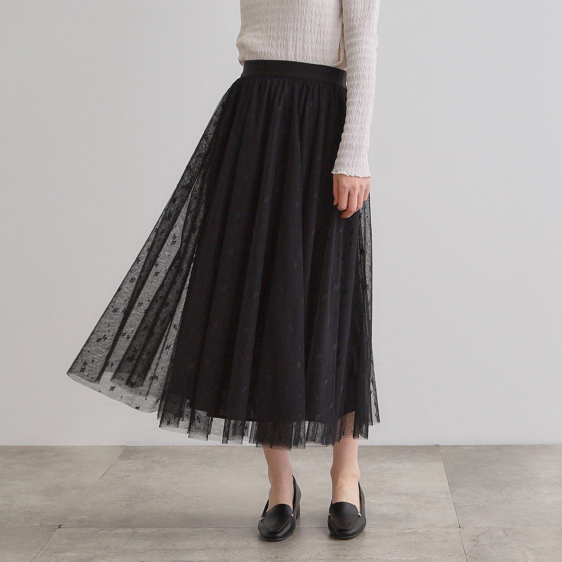 grove「幾何柄チュールスカート」|スカート|