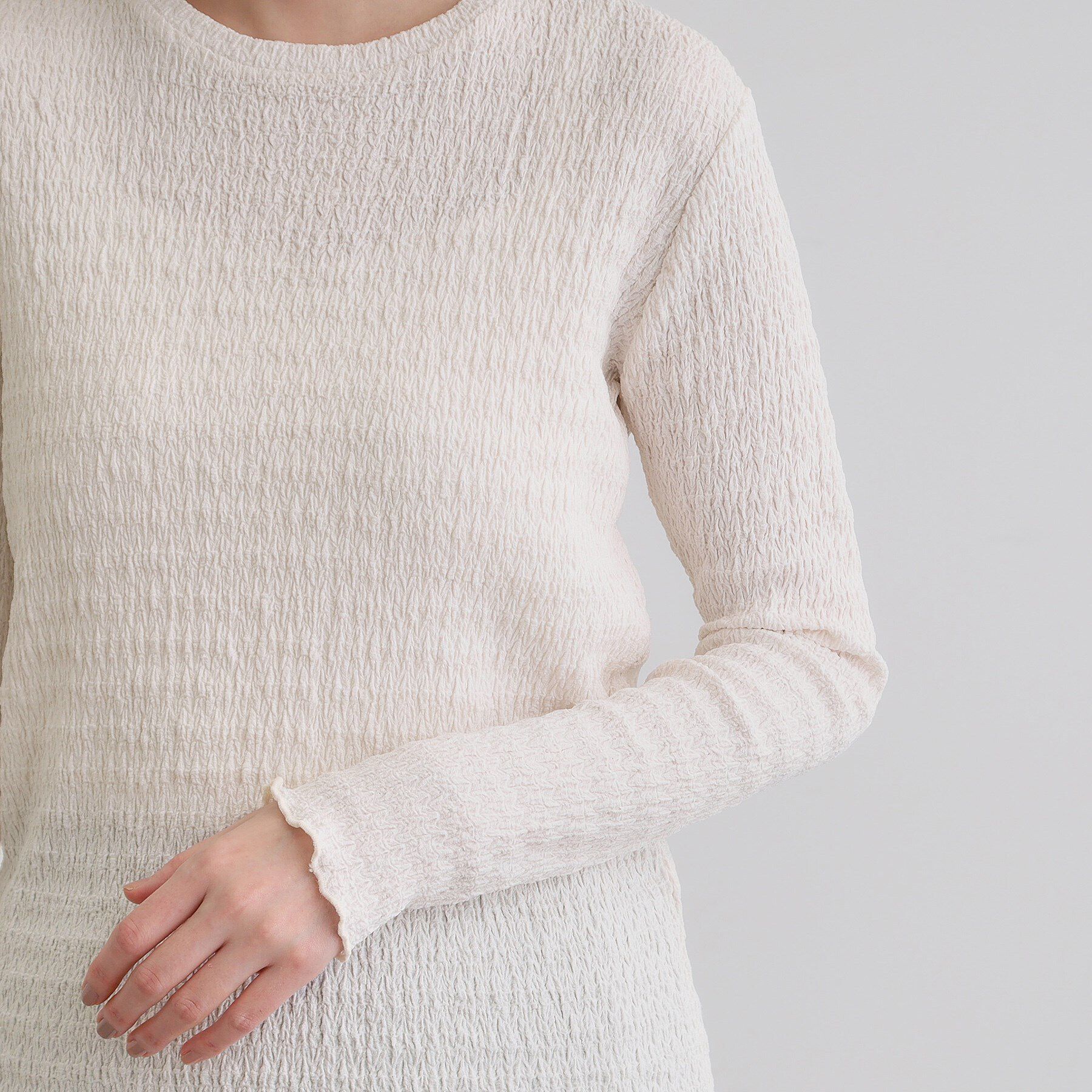 grove「シャーリング風ジャカードクルーネックプルオーバー」|Tシャツ・カットソー|