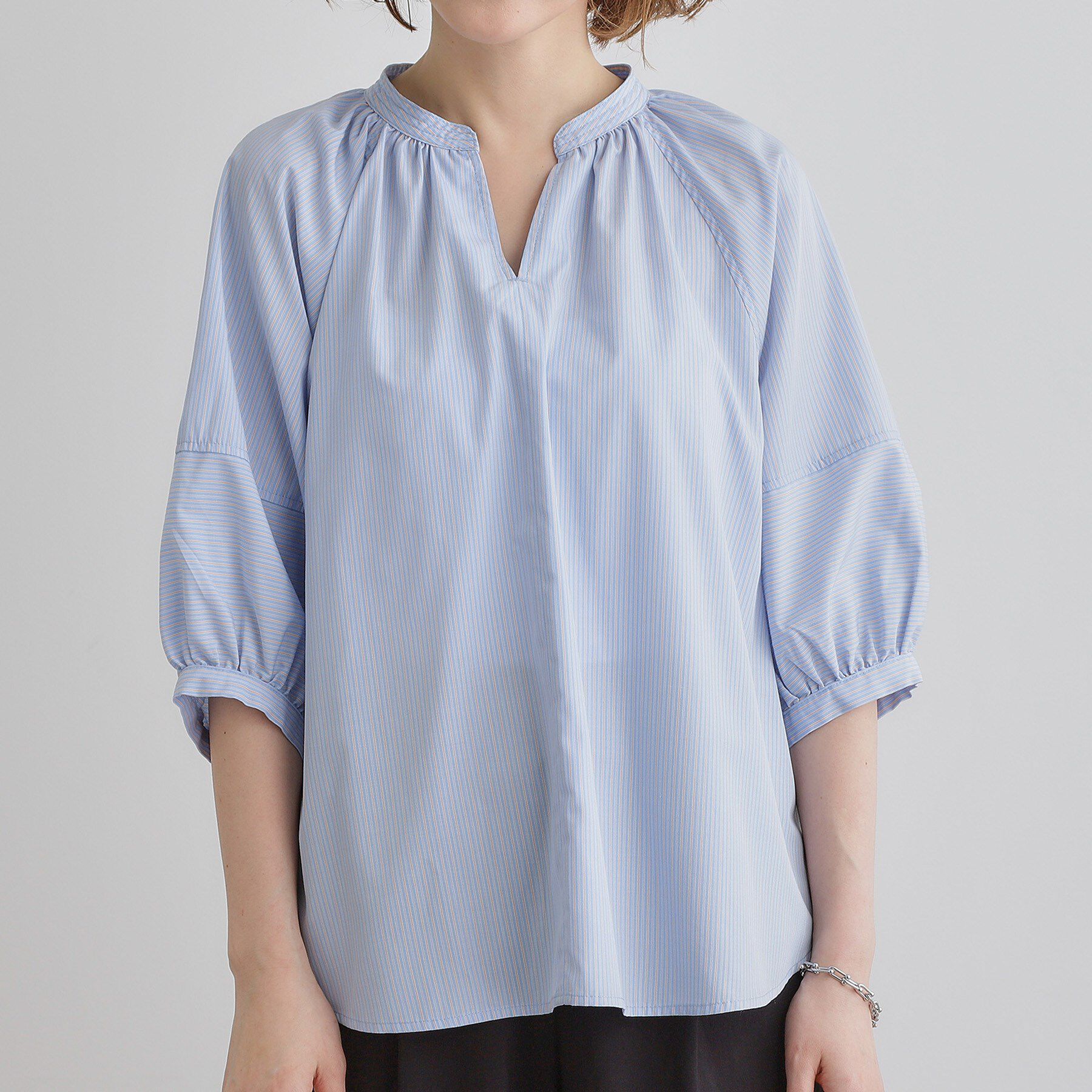 grove「【夏に嬉しい機能付き】ランタンスリーブシャツブラウス」|シャツ・ブラウス|