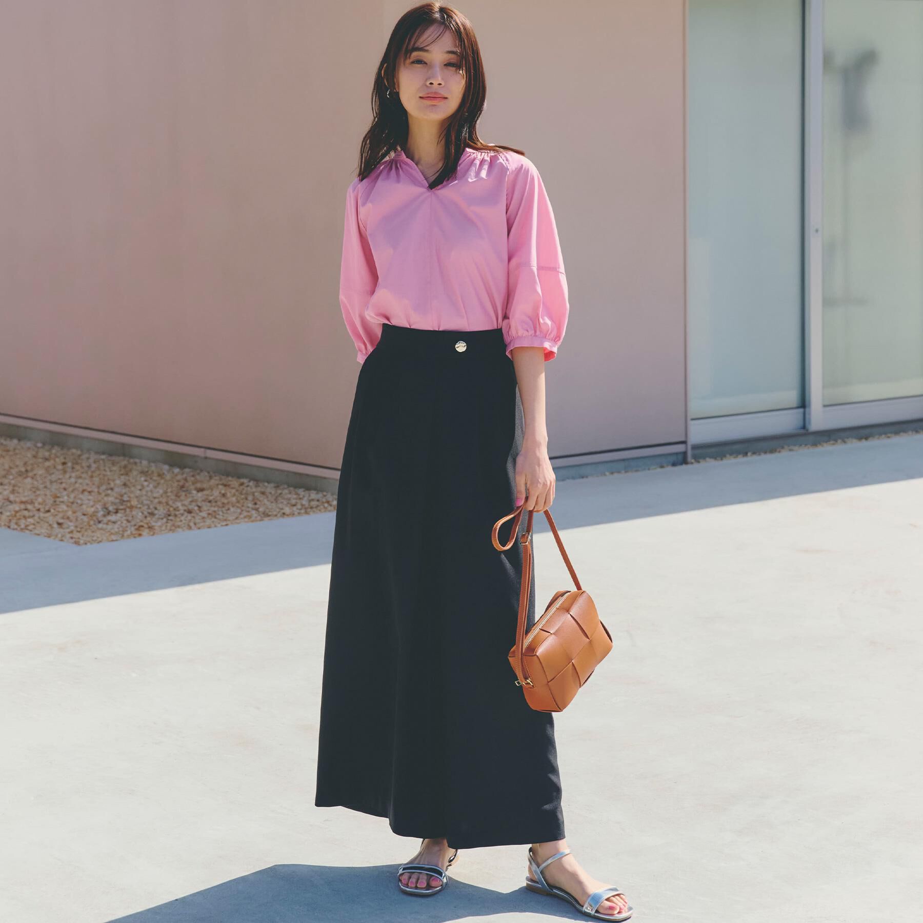 grove「【夏に嬉しい機能付き】ランタンスリーブシャツブラウス」|シャツ・ブラウス|