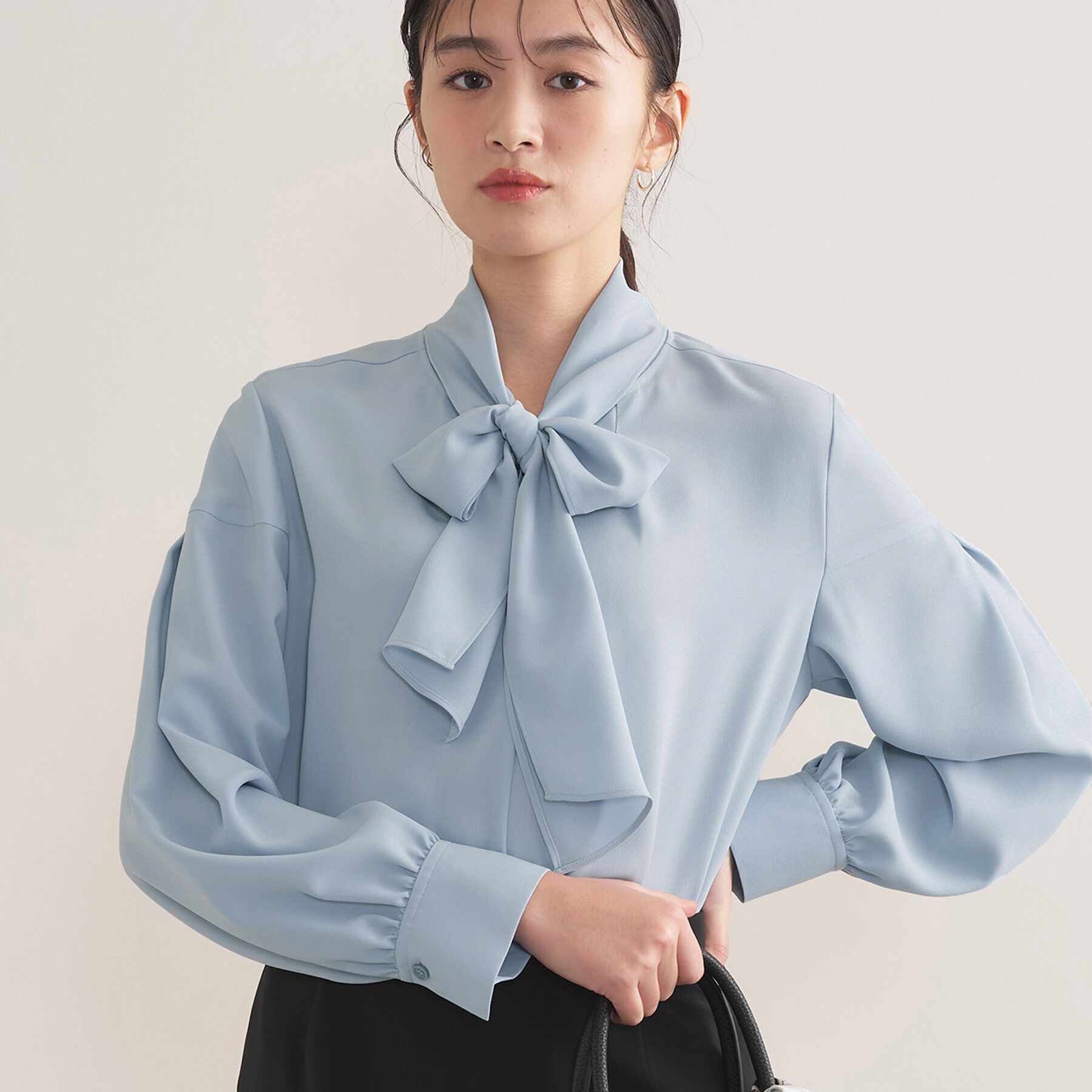 INDIVI「【セレモニー／洗える】ジョーゼットボウタイブラウス」|シャツ・ブラウス|