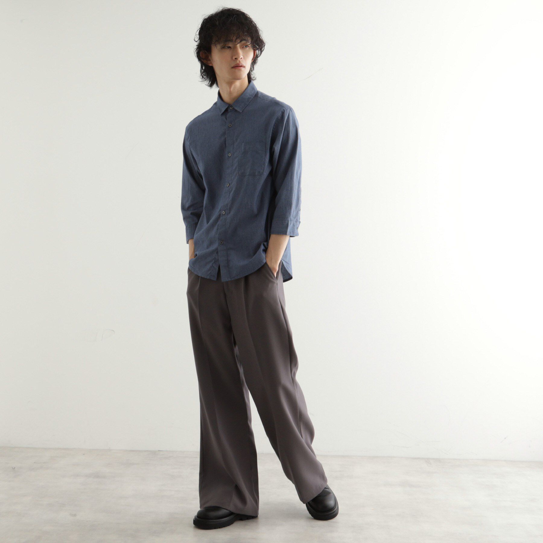 tk.TAKEO KIKUCHI「綿麻混七分袖シャツ」|シャツ・ブラウス|