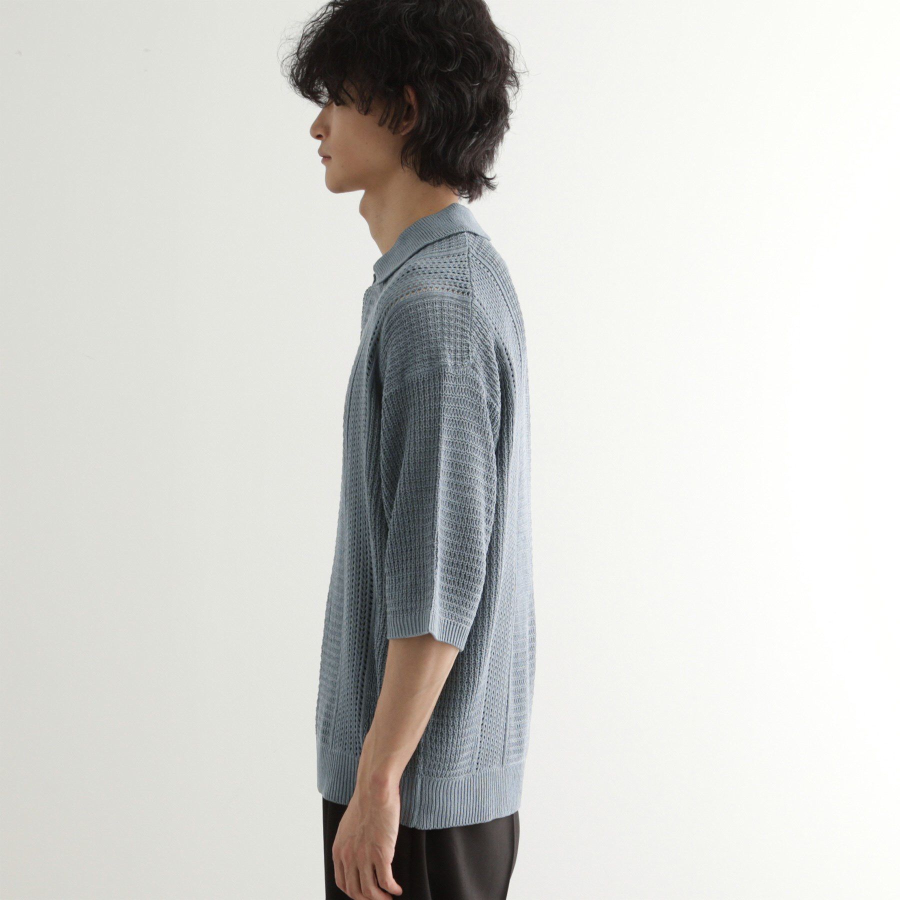 tk.TAKEO KIKUCHI「リネンライクニットポロシャツ」|ニット・セーター|