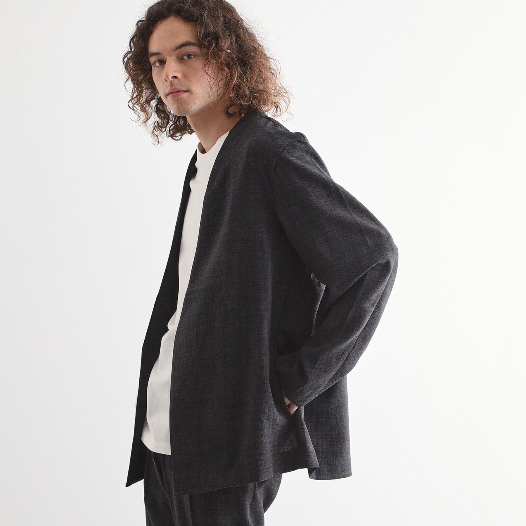 tk.TAKEO KIKUCHI「テックキャンバスノーカラージャケット」|ノーカラージャケット|