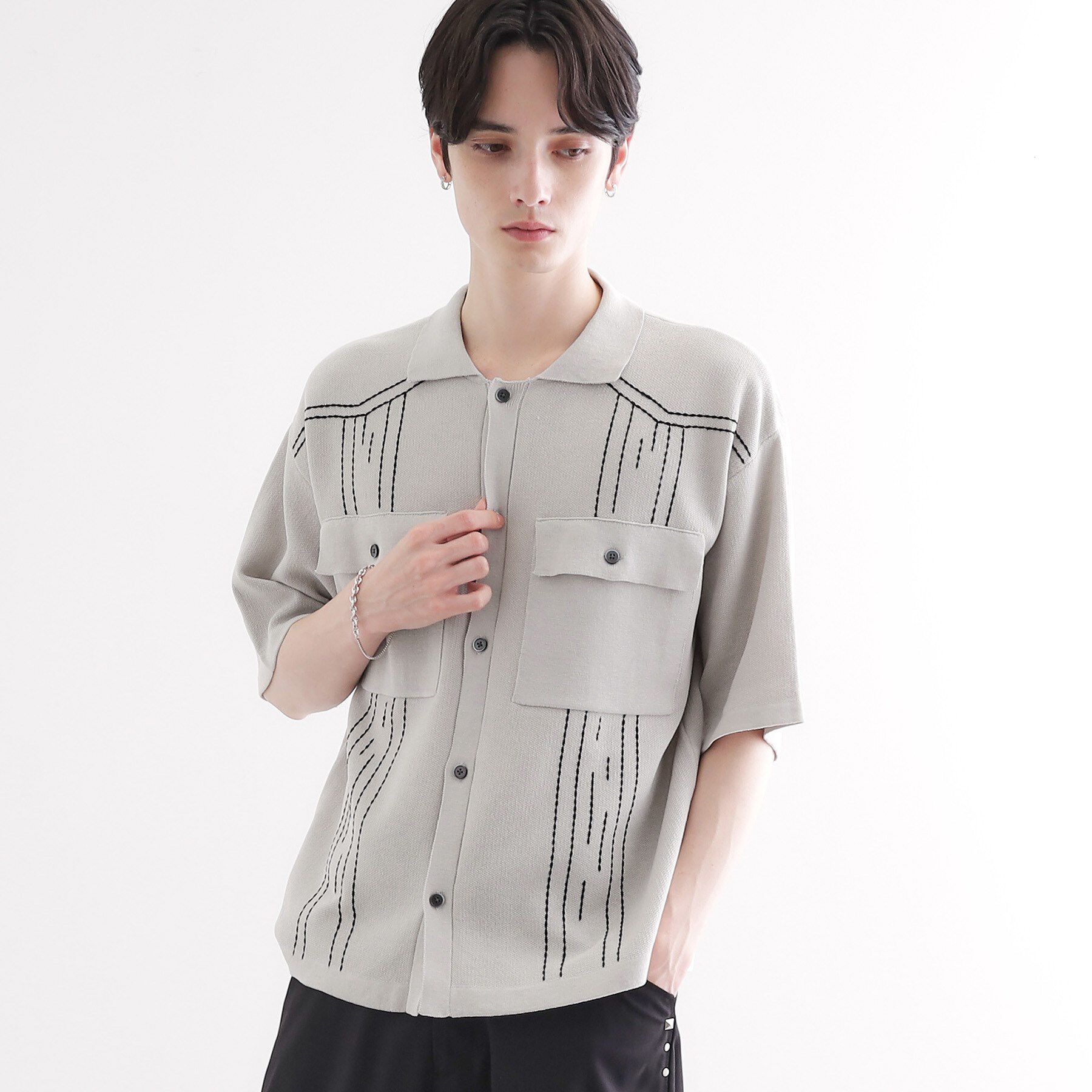 tk.TAKEO KIKUCHI「ウェスタンポロカーディガン」|カーディガン|ライトグレー(011