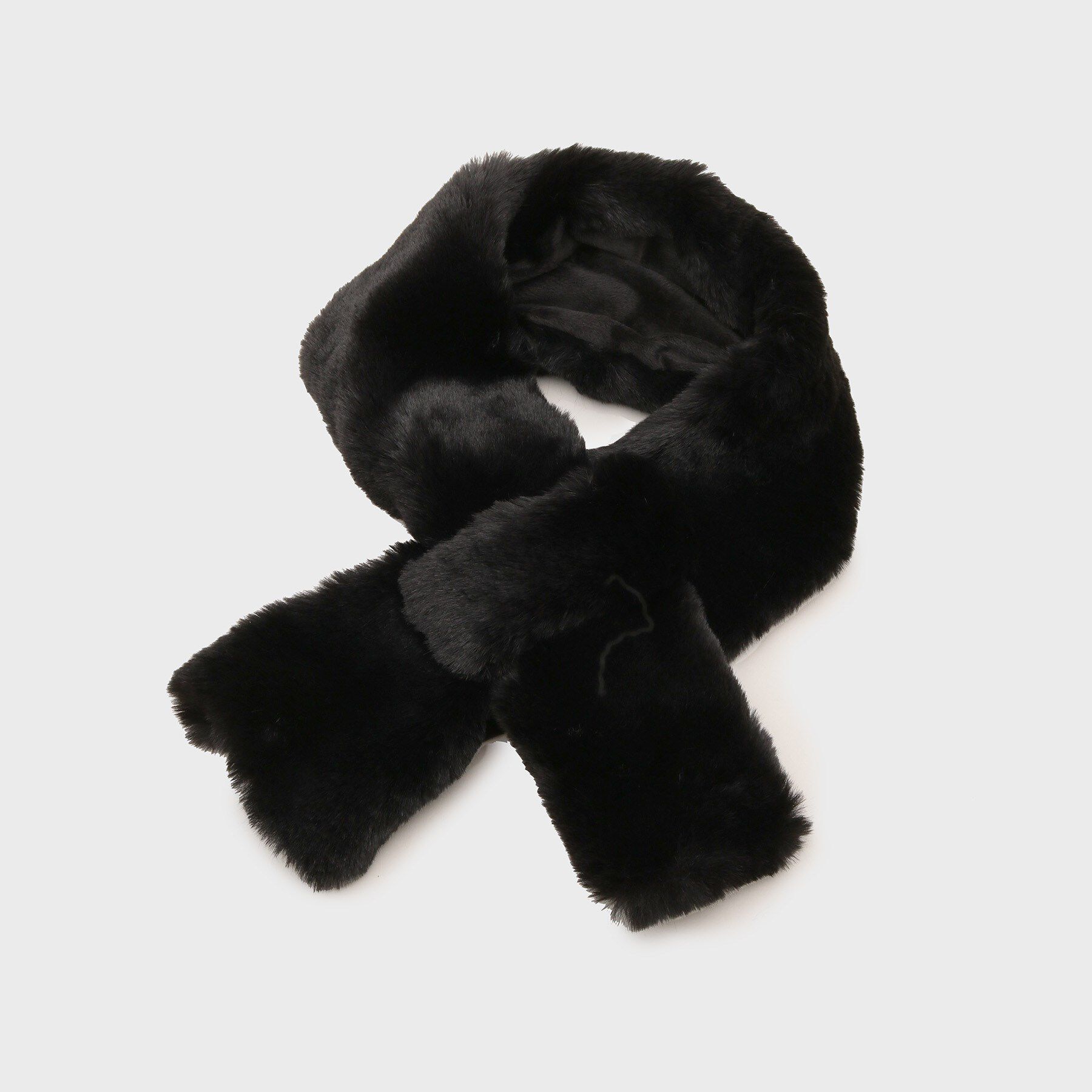 tk.TAKEO KIKUCHI「もこもこファーティペット」|ストール|ブラック(019)