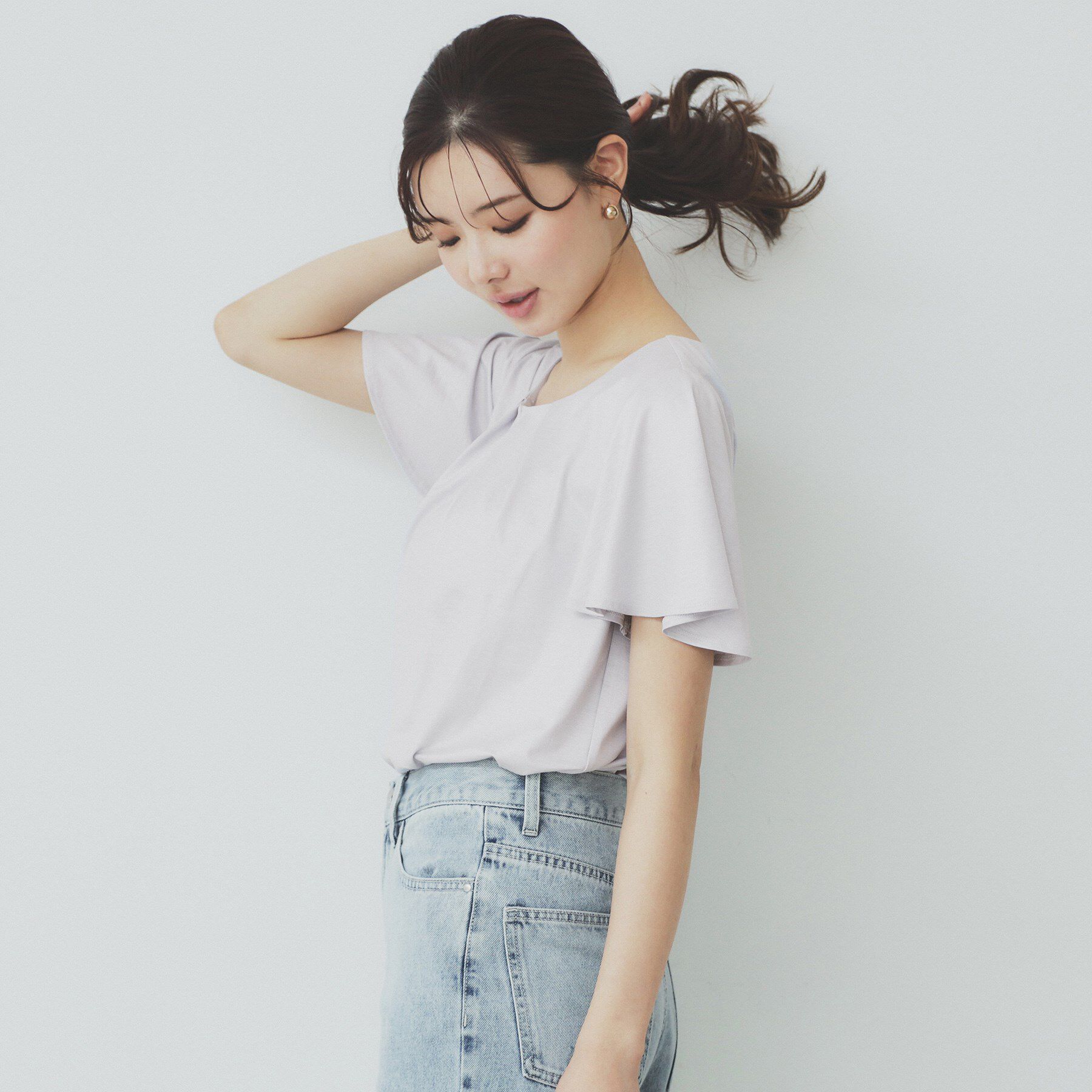 index「ビジュースリットフリルスリーブトップス【洗濯機洗い可】」|Tシャツ・カットソー|