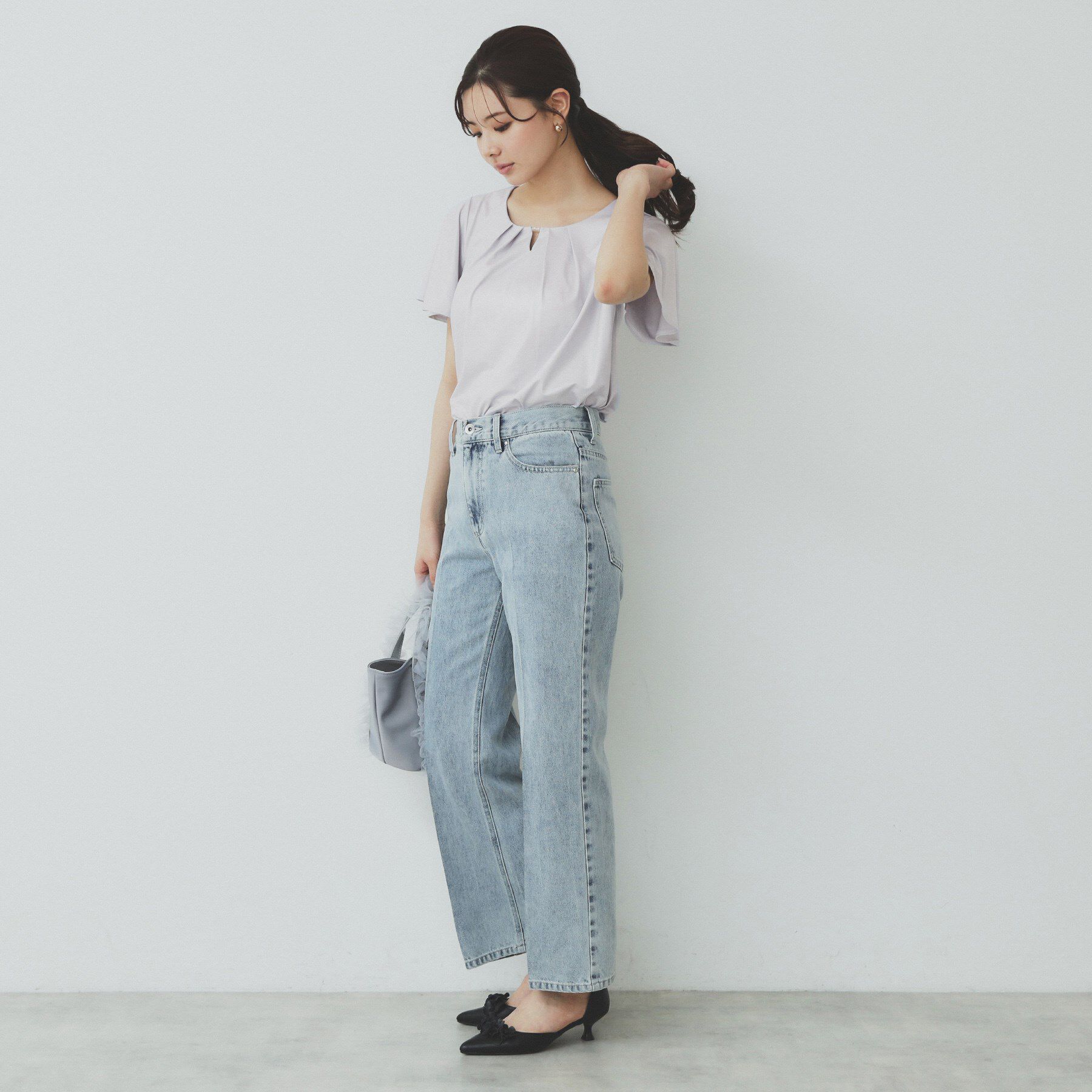 index「ビジュースリットフリルスリーブトップス【洗濯機洗い可】」|Tシャツ・カットソー|