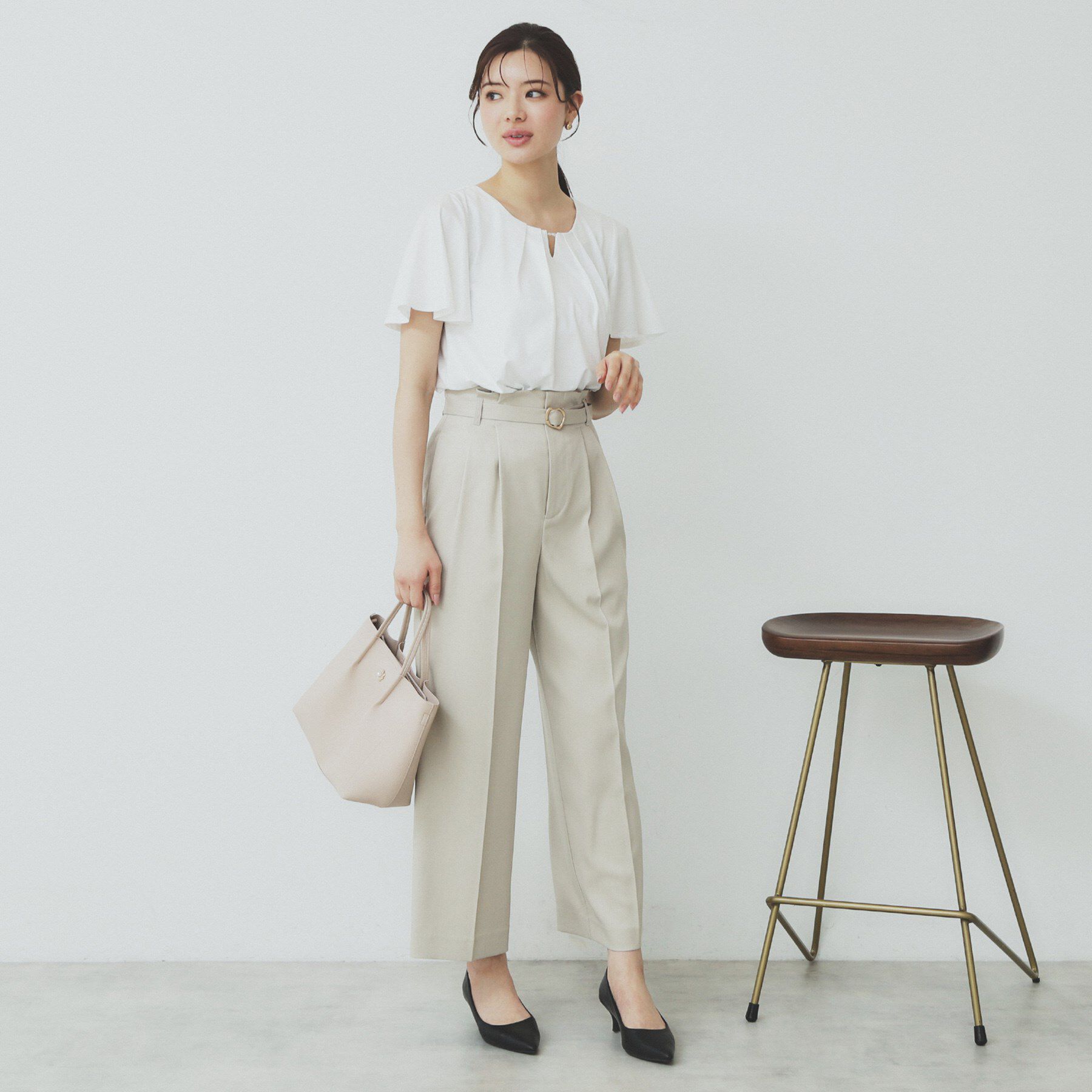 index「ビジュースリットフリルスリーブトップス【洗濯機洗い可】」|Tシャツ・カットソー|