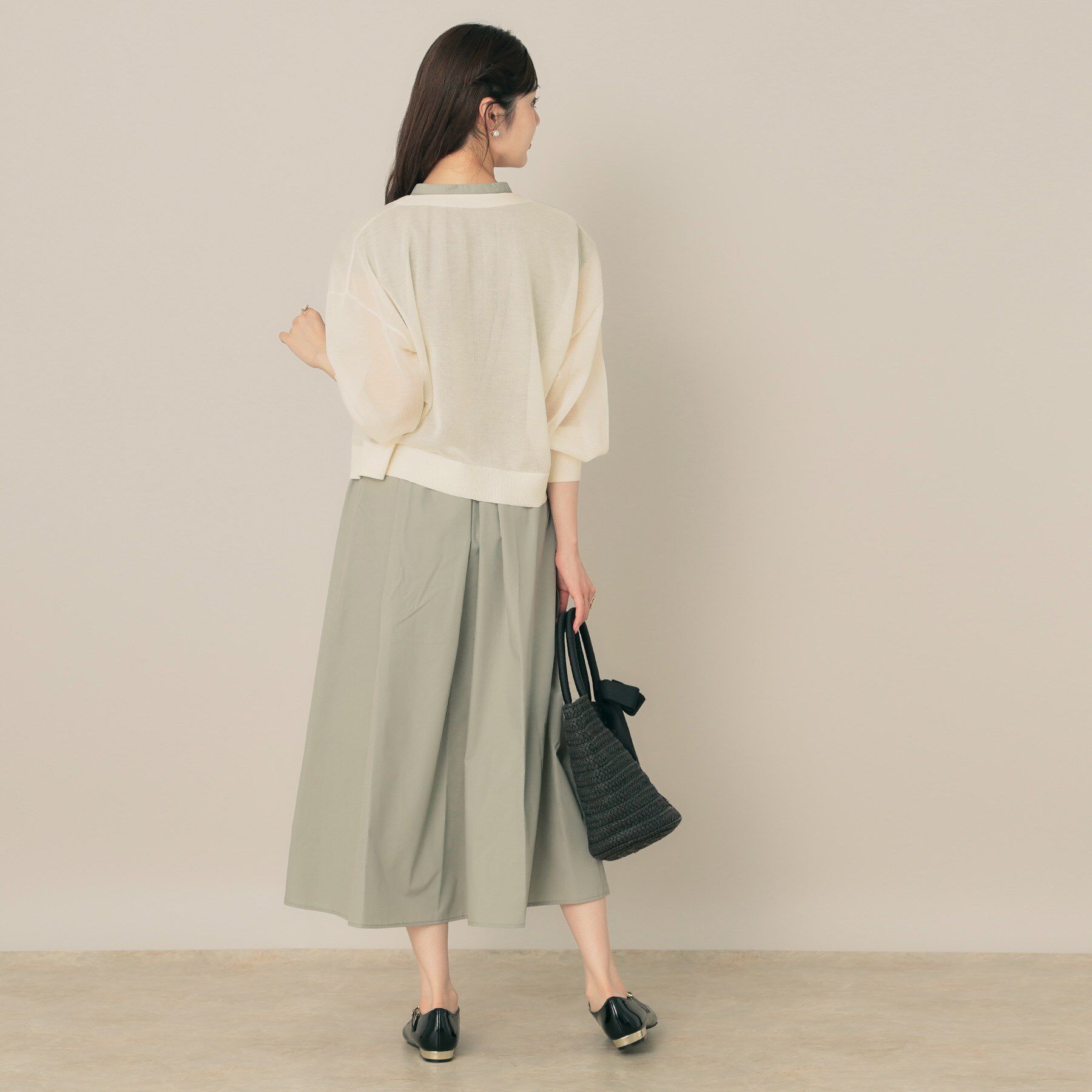 Couture broach「【秋カラー・オシャレな透け感】ダブルパール調シアーカーディガン」|カーディガン|