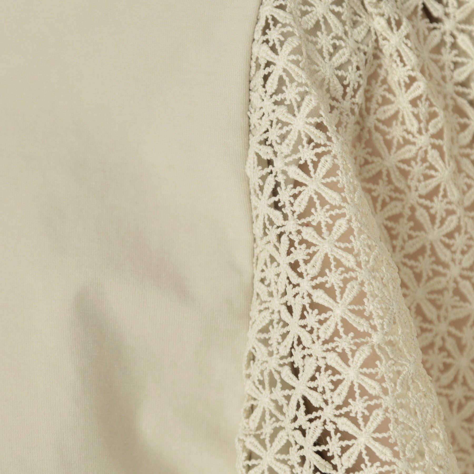 Couture broach「【接触冷感・5分袖】ケミカルレースフレアスリーブトップス」|Tシャツ・カットソー|