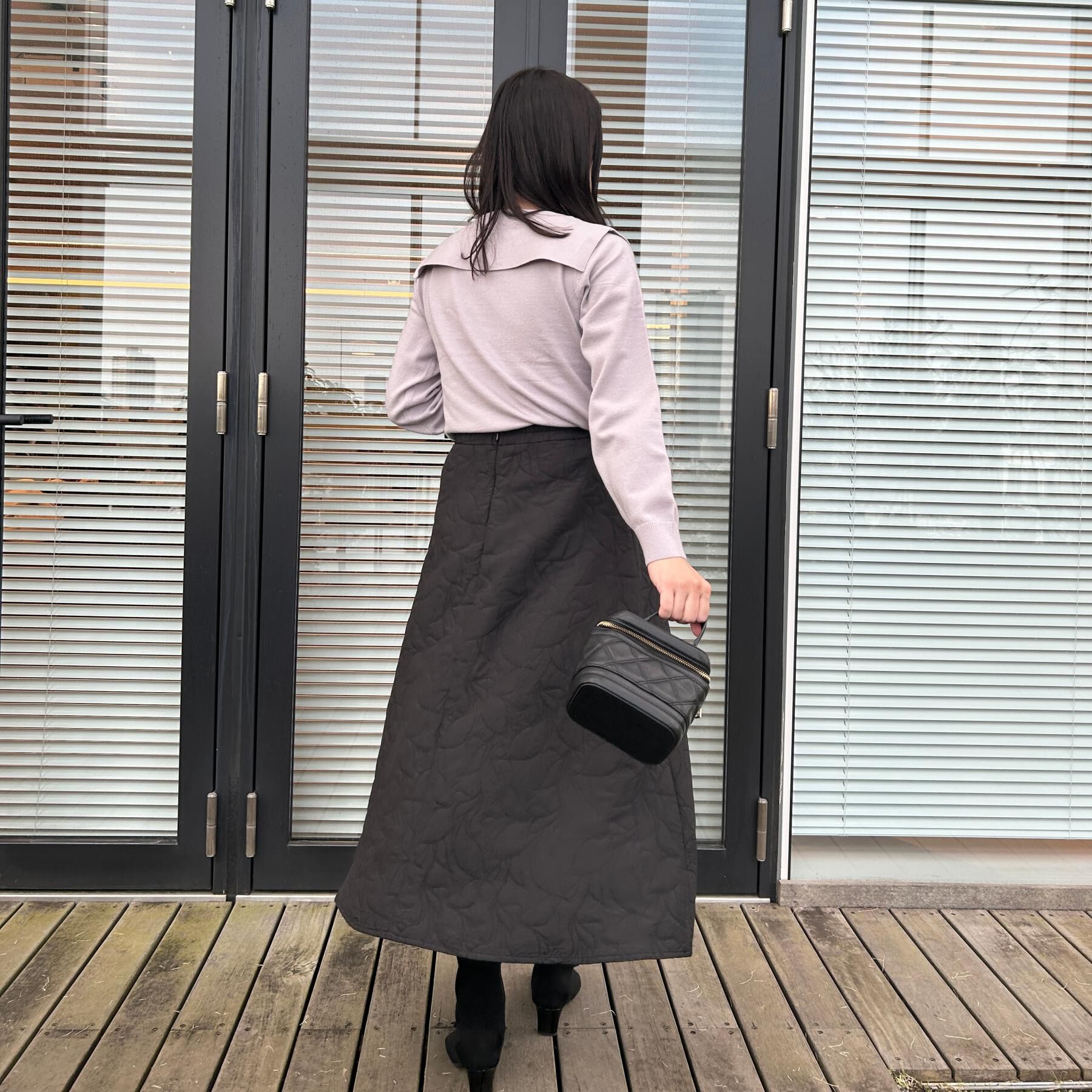 Couture broach「【洗える】リーフジャカード フレアスカート」|スカート|