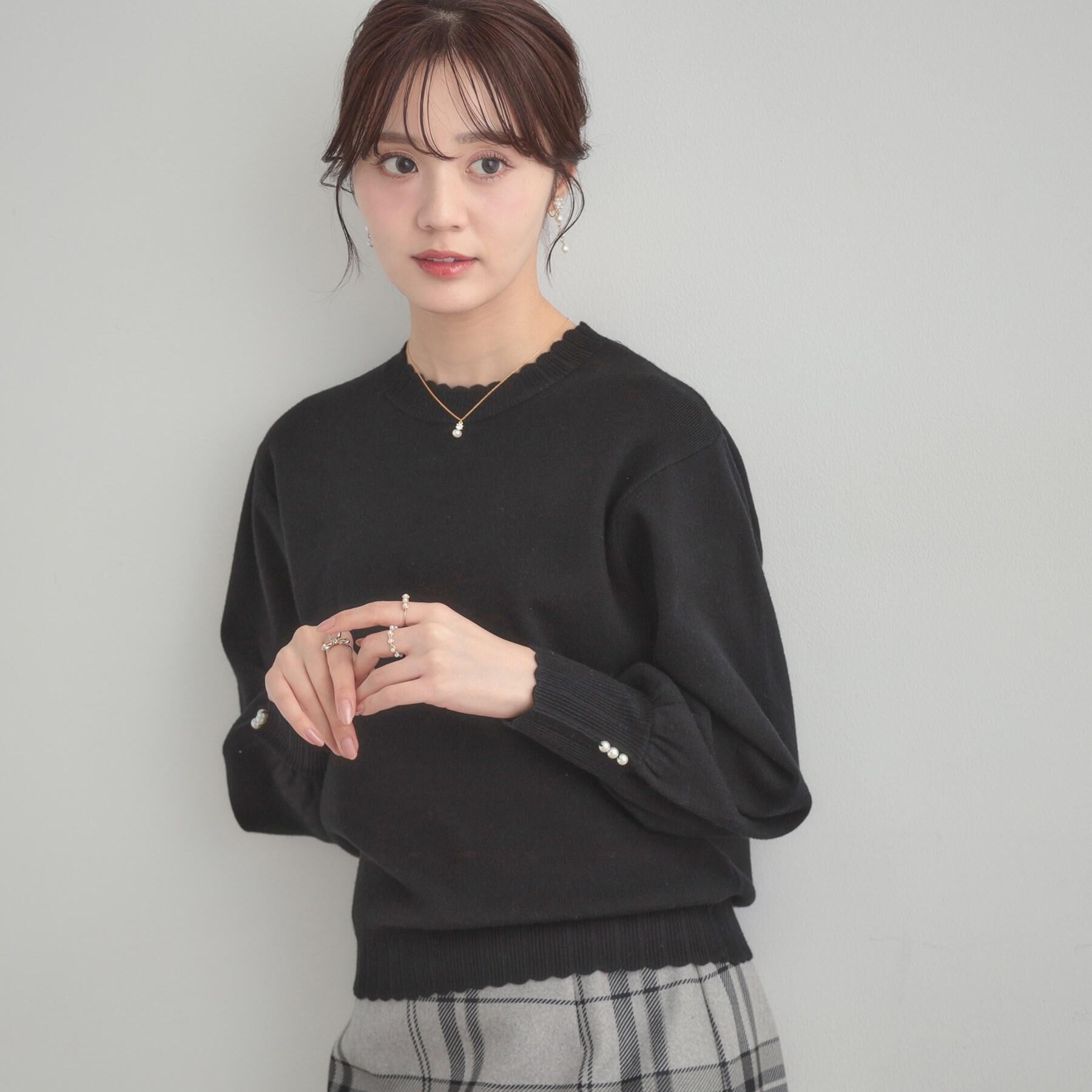 Couture broach「【洗える/スカラデザイン】パフスリーブ ニット」|ニット・セーター|
