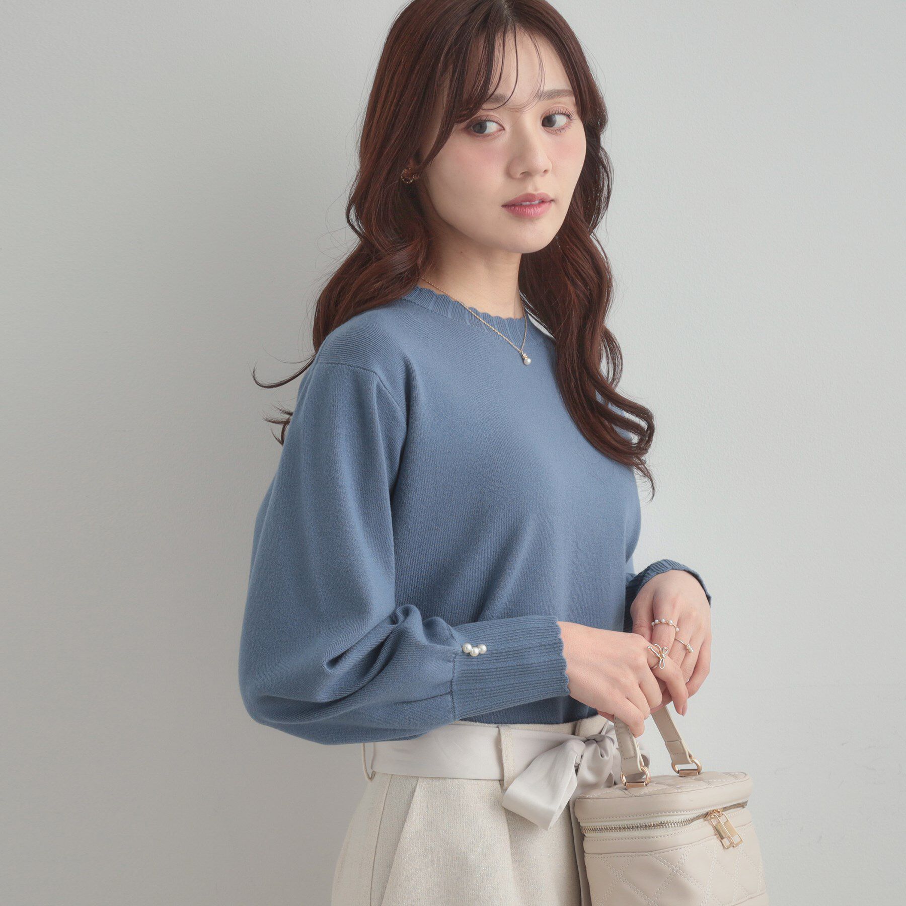 Couture broach「【洗える/スカラデザイン】パフスリーブ ニット」|ニット・セーター|