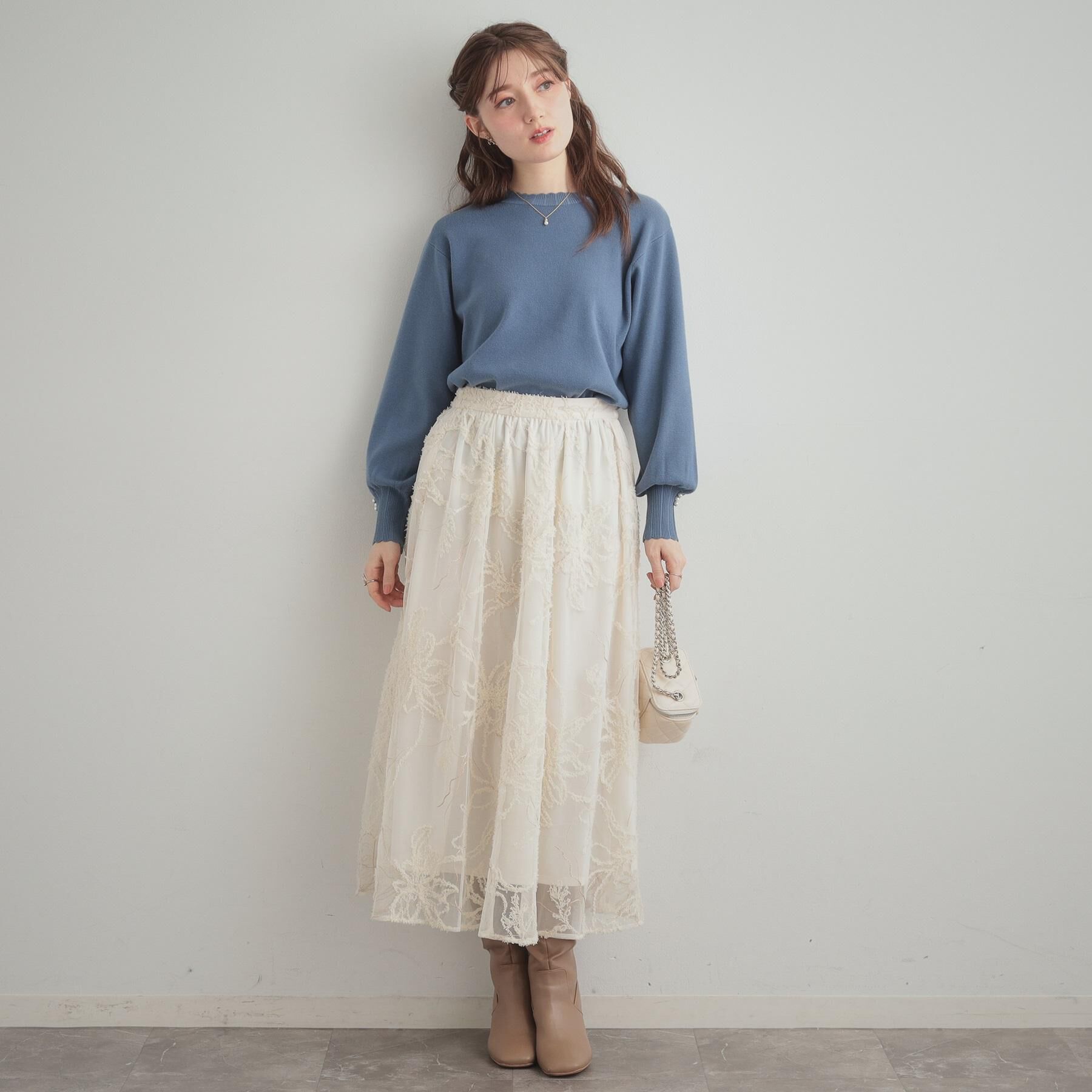 Couture broach「【洗える/スカラデザイン】パフスリーブ ニット」|ニット・セーター|