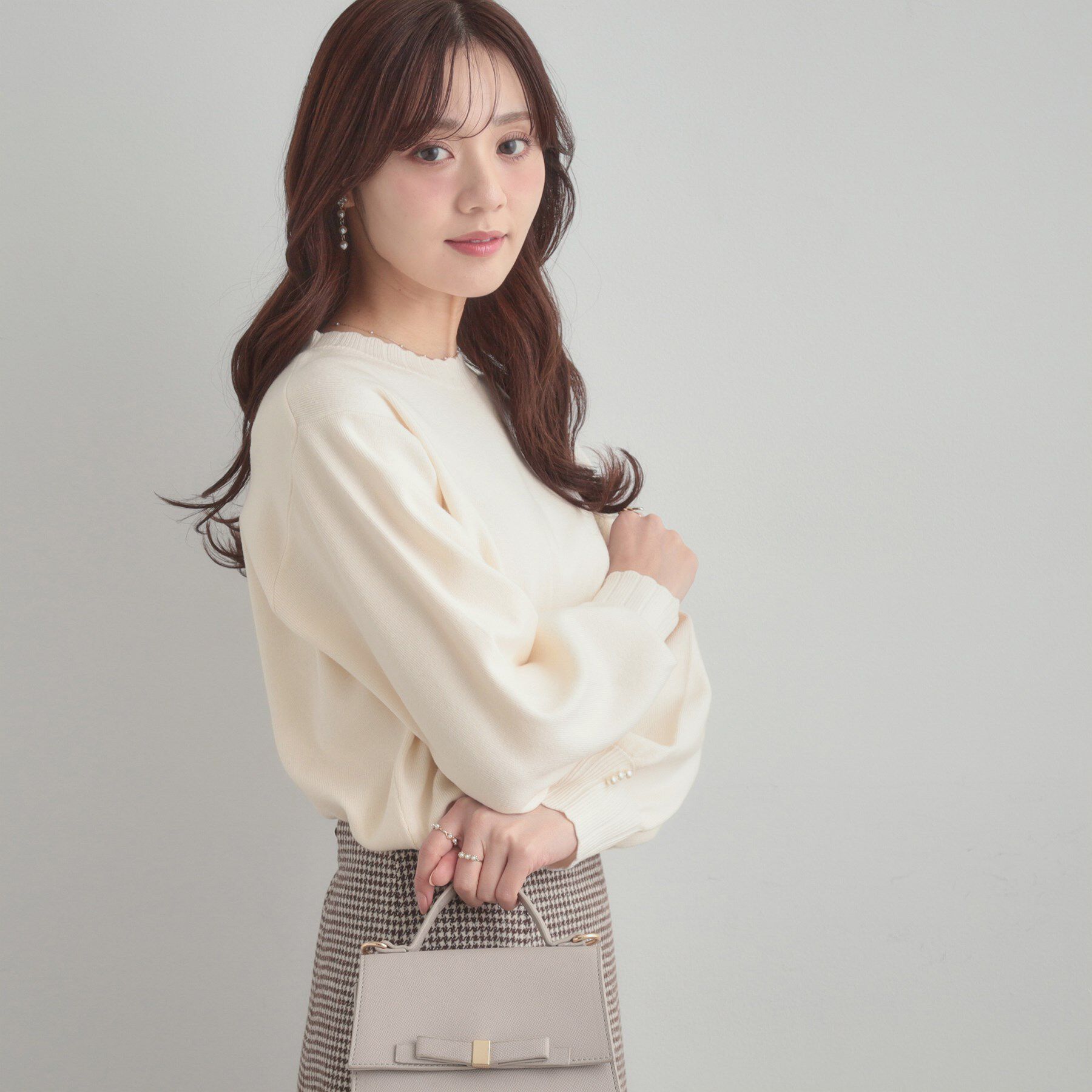 Couture broach「【洗える/スカラデザイン】パフスリーブ ニット」|ニット・セーター|