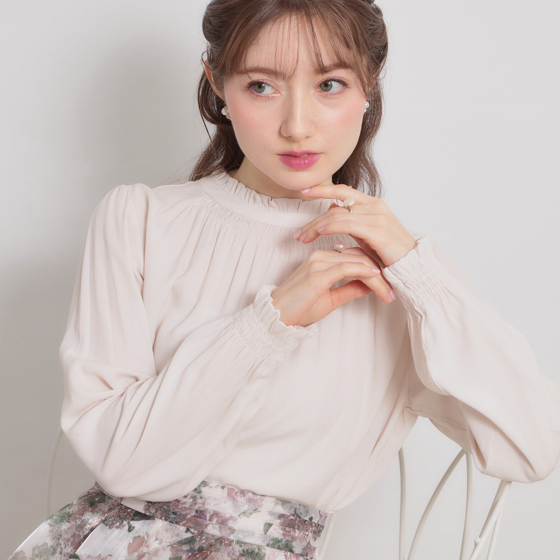 Couture broach「【前後2WAY・洗える】RTピケ リボン ブラウス」|シャツ・ブラウス|アイボリー(004)