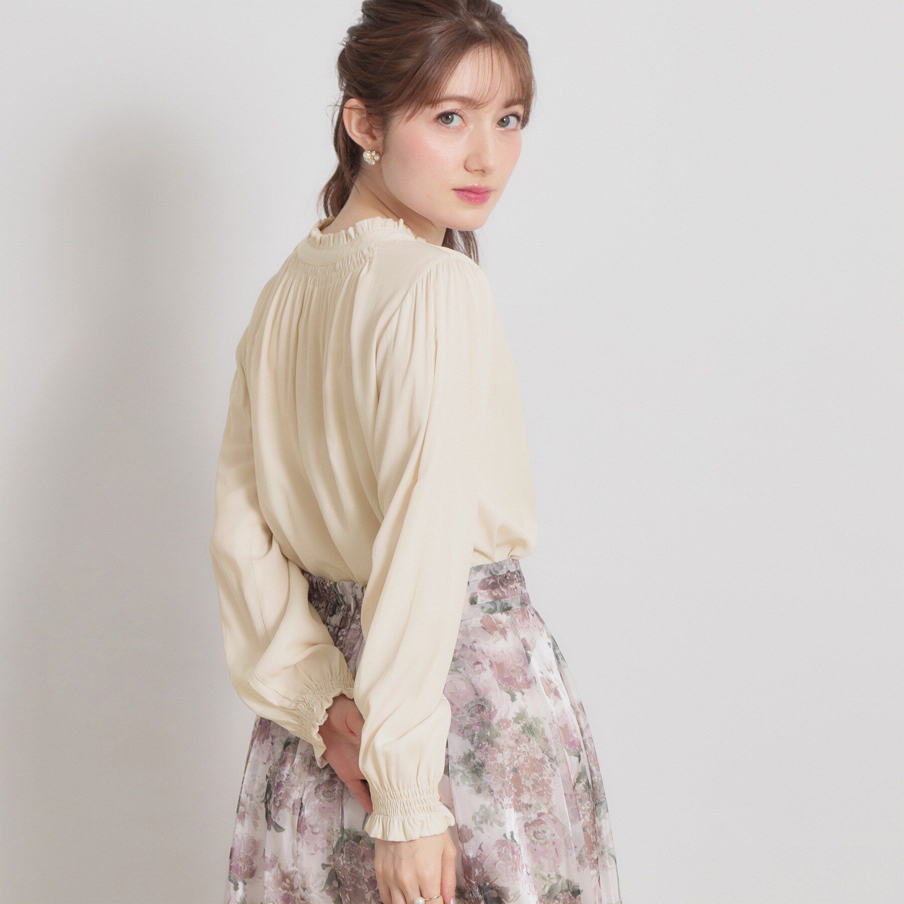 Couture broach「【前後2WAY・洗える】RTピケ リボン ブラウス」|シャツ・ブラウス|