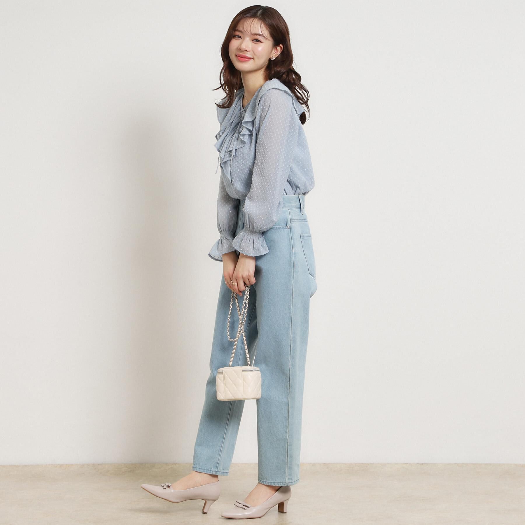 Couture broach「【着映え・洗える】ラメカットドビーフリルブラウス」|シャツ・ブラウス|