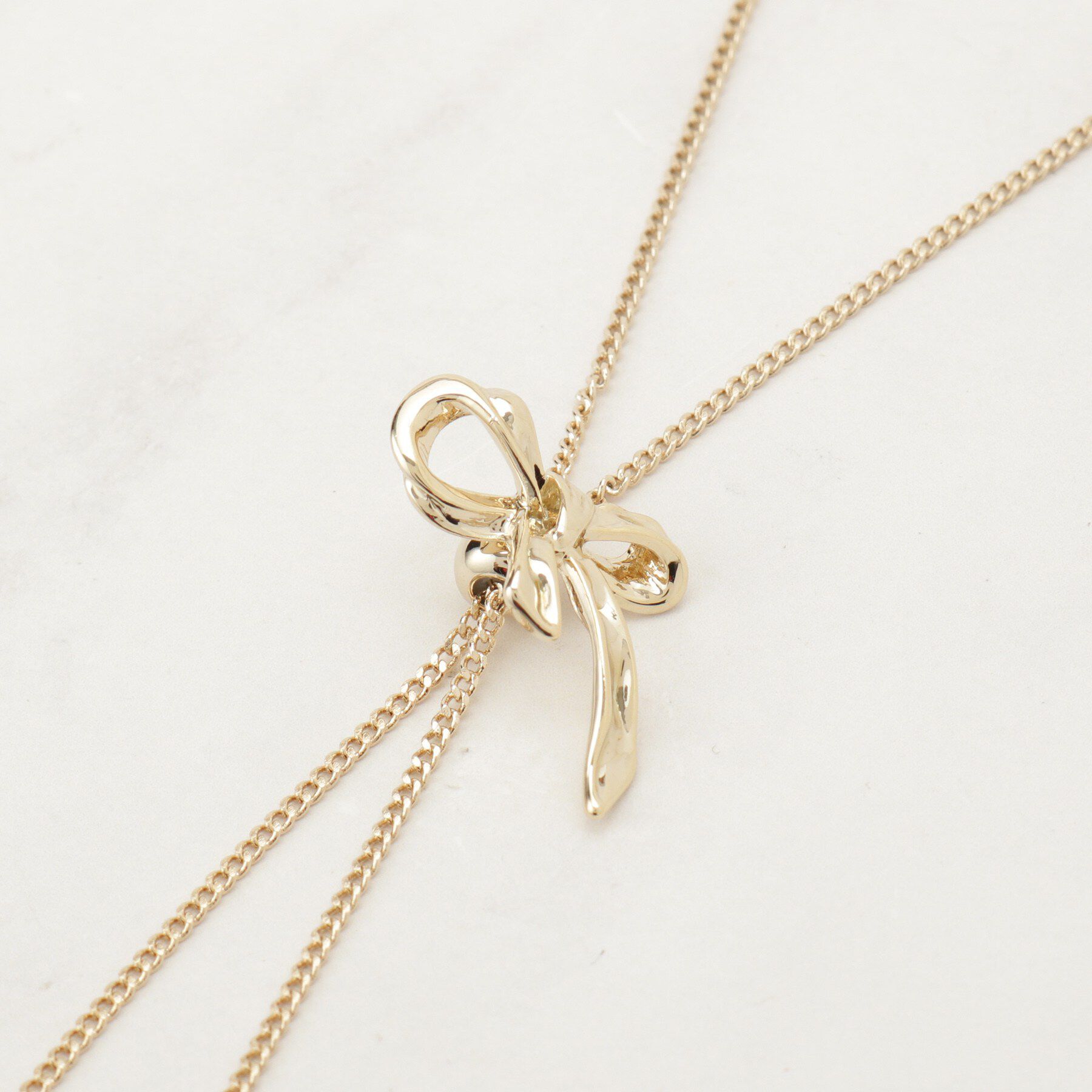 Couture broach「リボンパール調ロングネックレス」|ネックレス|