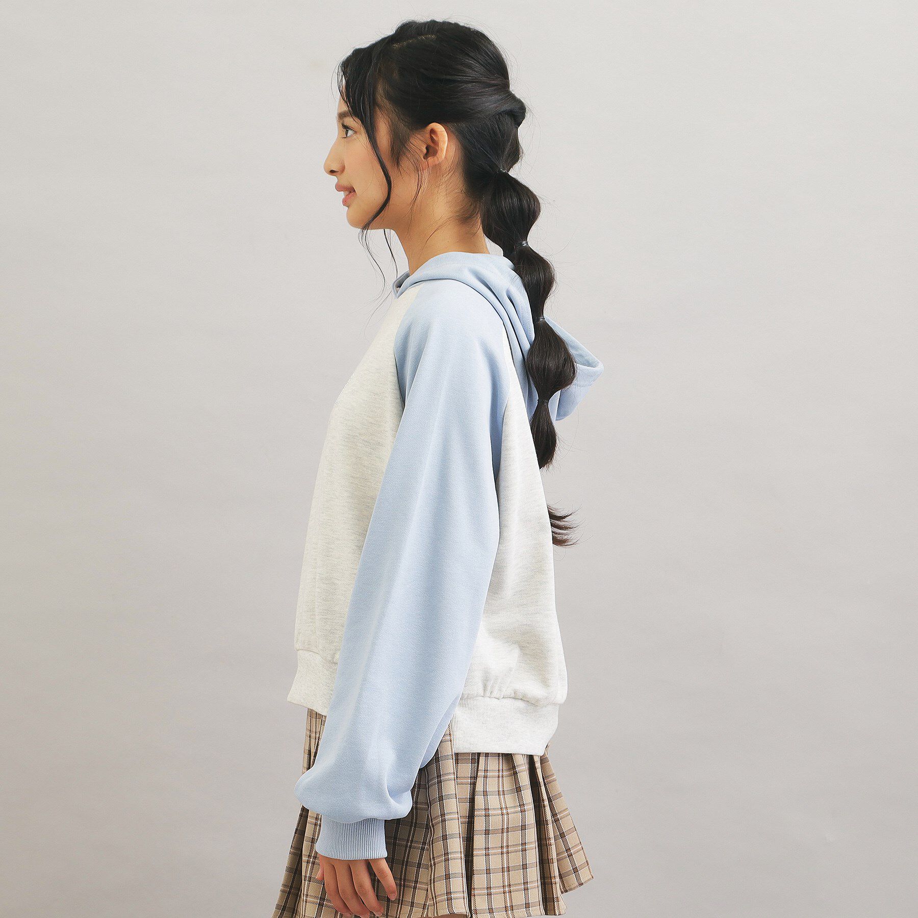 PINK-latte「ラグランラインストーンパーカ」|パーカー|