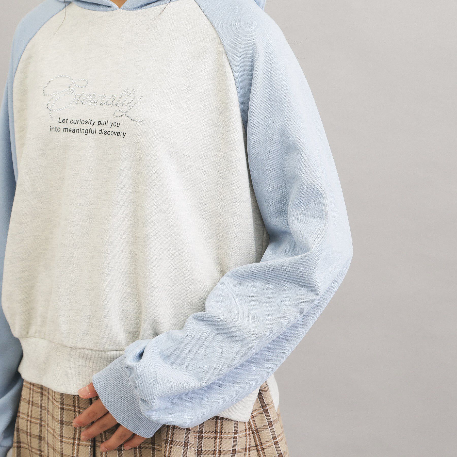 PINK-latte「ラグランラインストーンパーカ」|パーカー|