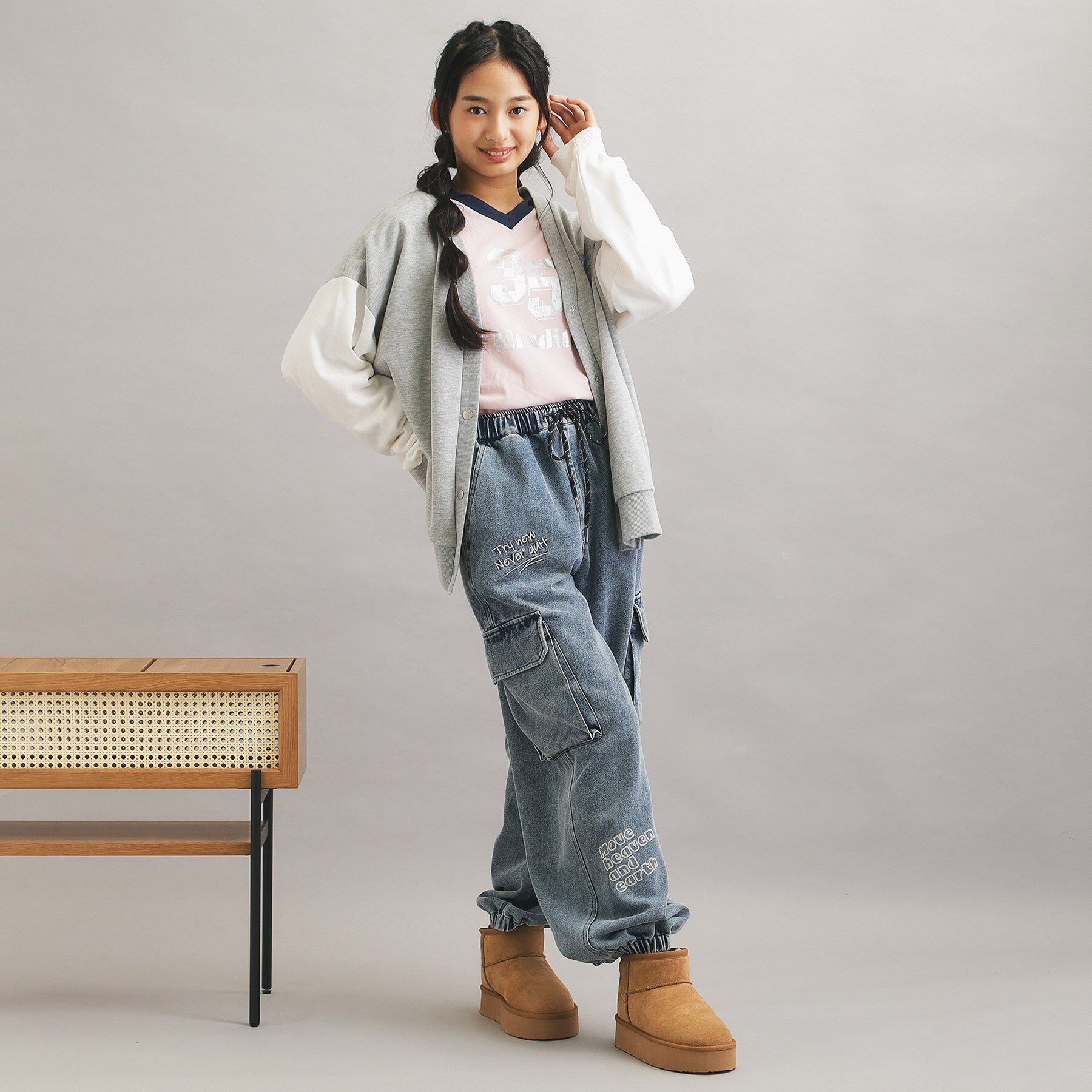 PINK-latte「らくがきデニムカーゴパンツ」|その他|