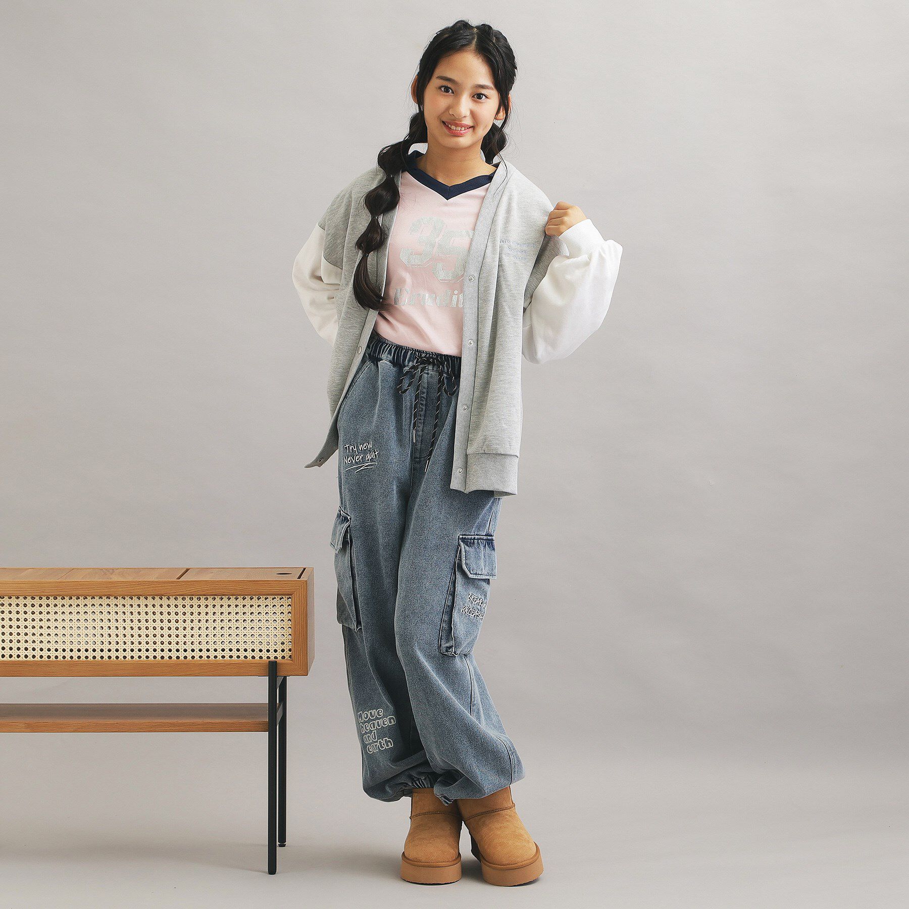 PINK-latte「らくがきデニムカーゴパンツ」|その他|