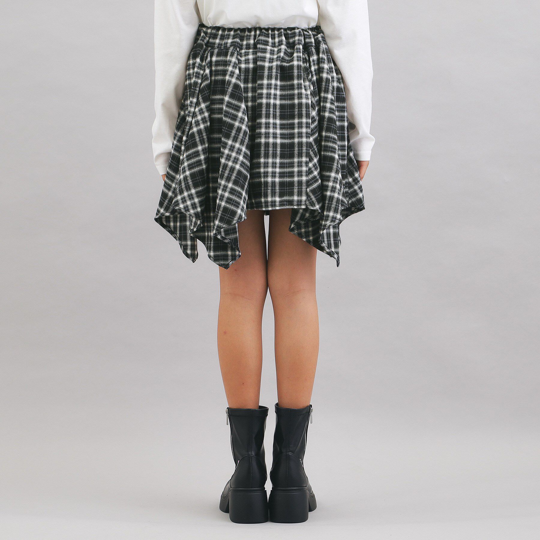 PINK-latte「チェック変形ヘムスカート」|スカート|