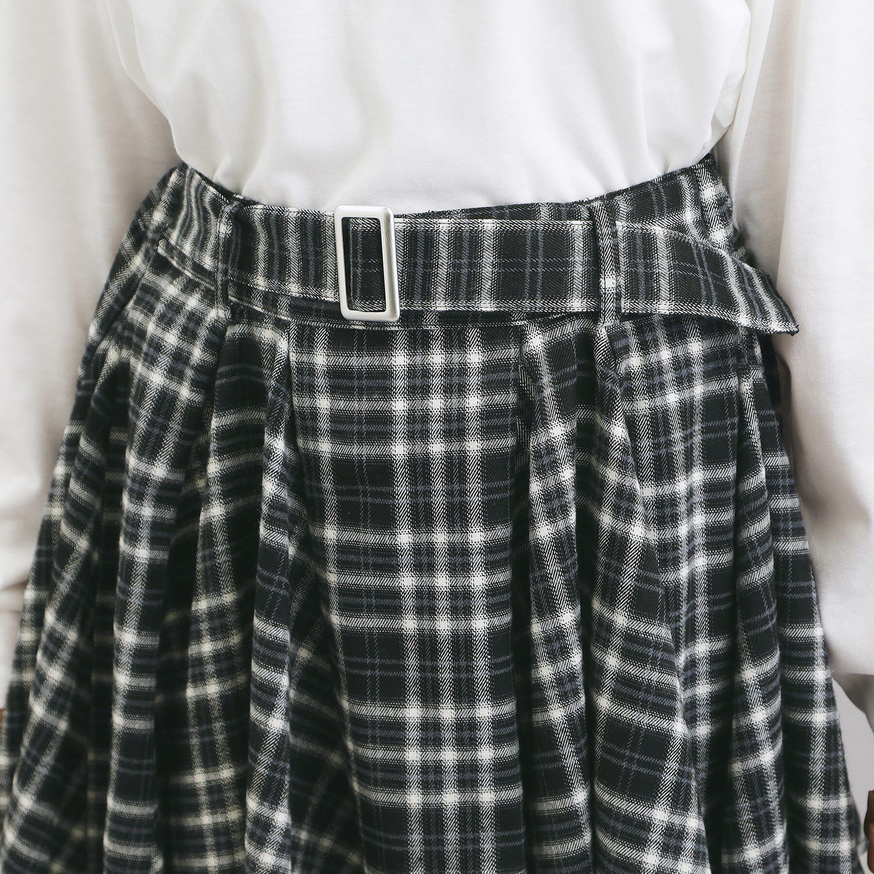 PINK-latte「チェック変形ヘムスカート」|スカート|