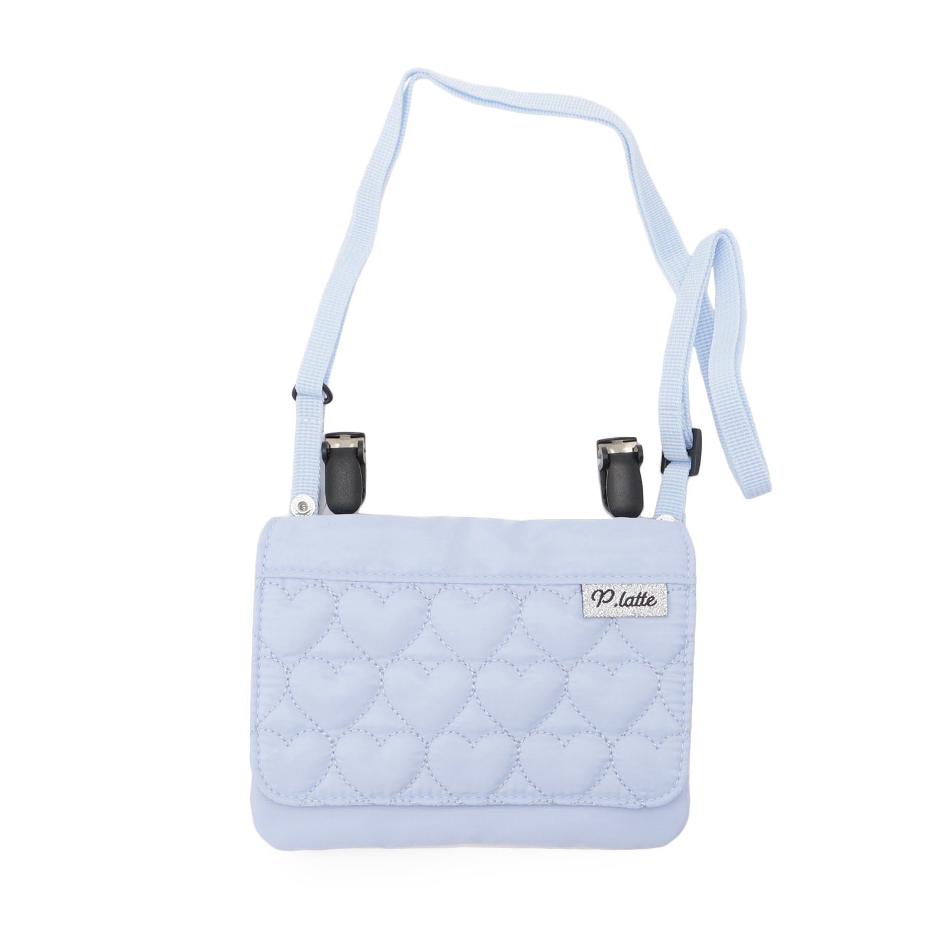 PINK-latte「キルトマルチポケット」|ポーチ|ブルー(091)