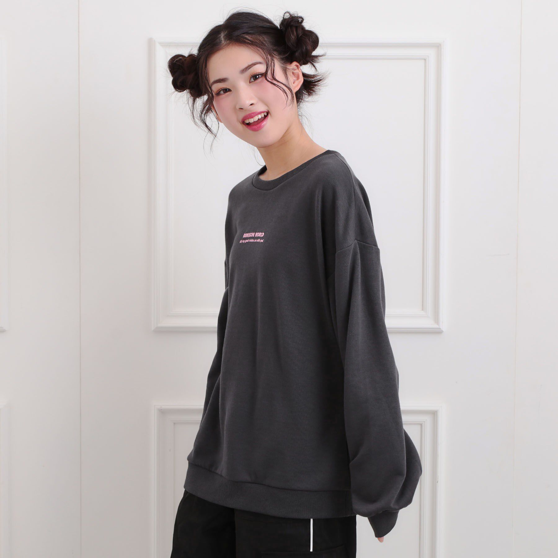 PINK-latte「バケハくまちゃん裏毛トレーナー」|その他|