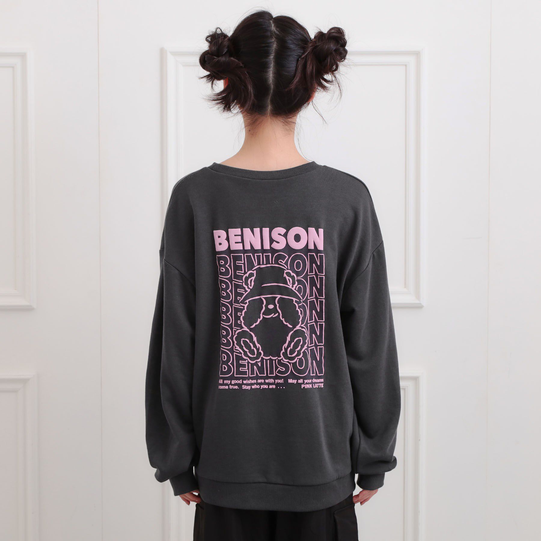 PINK-latte「バケハくまちゃん裏毛トレーナー」|その他|