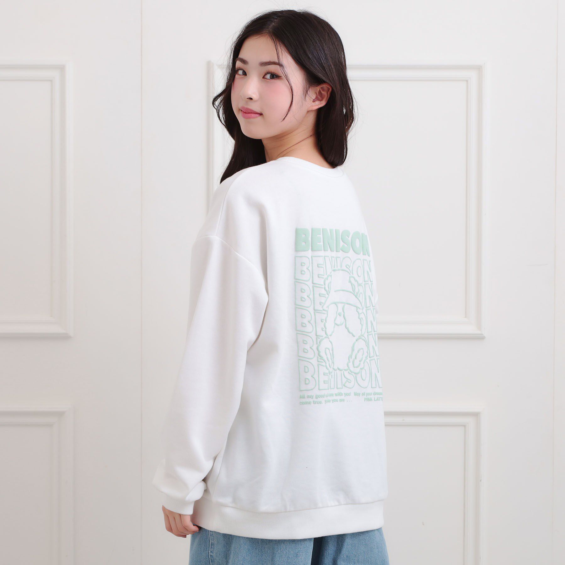 PINK-latte「バケハくまちゃん裏毛トレーナー」|その他|