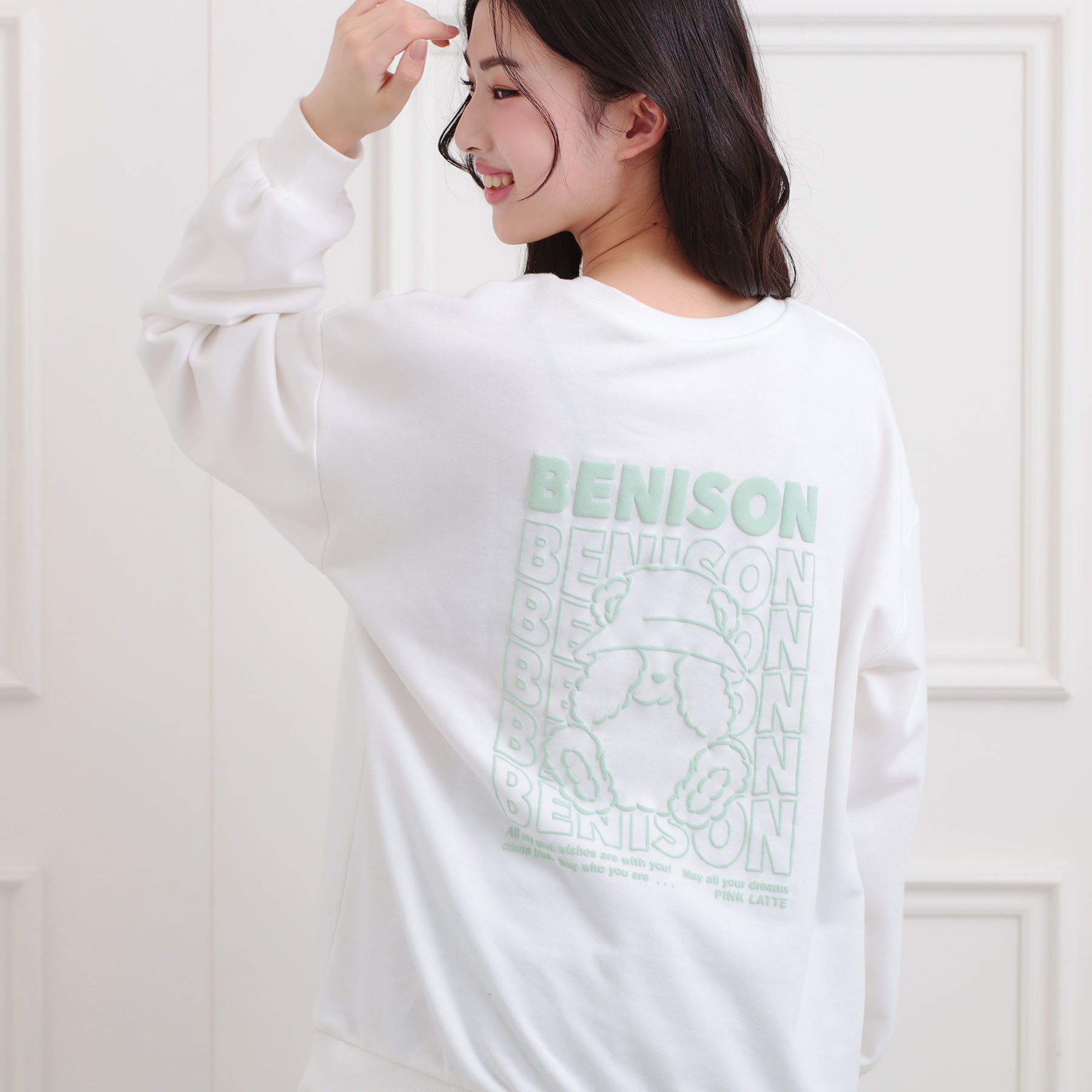 PINK-latte「バケハくまちゃん裏毛トレーナー」|その他|