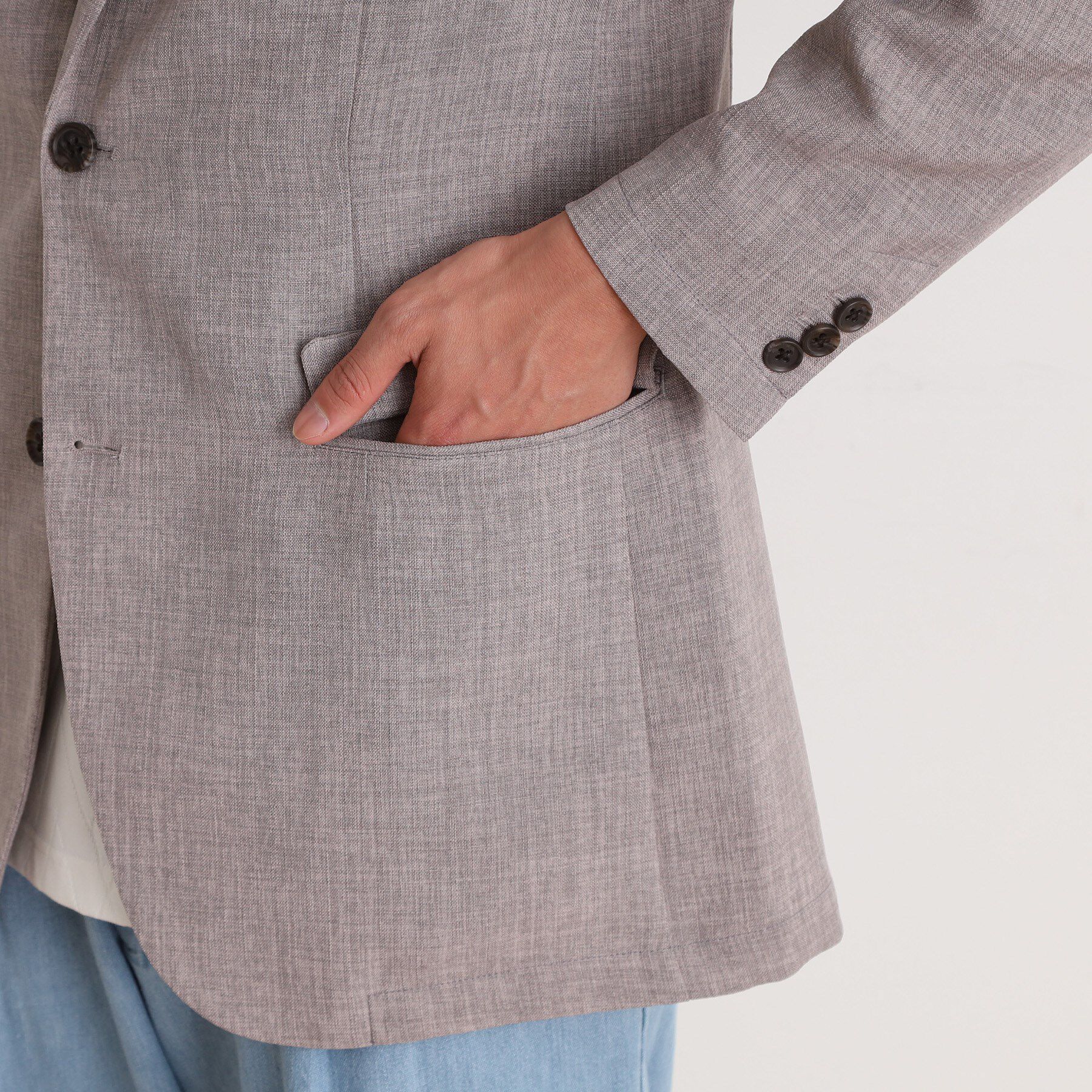 THE SHOP TK「リネンライクシングルジャケット セットアップ可」|テーラードジャケット|