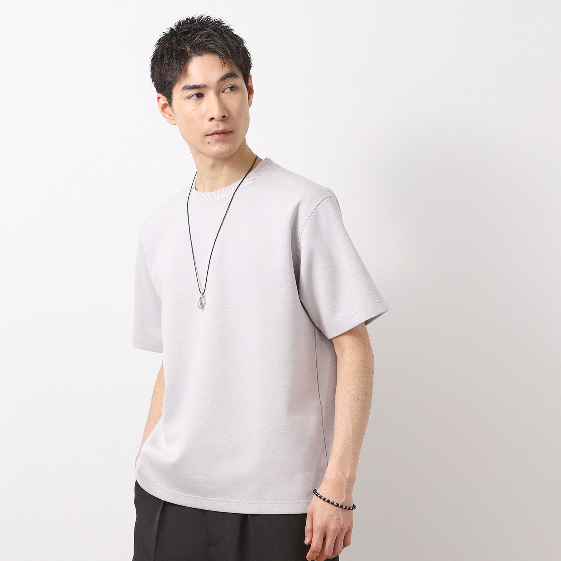 THE SHOP TK「ダブルフェイス半袖Tシャツ　【洗濯機OK】」|Tシャツ・カットソー|