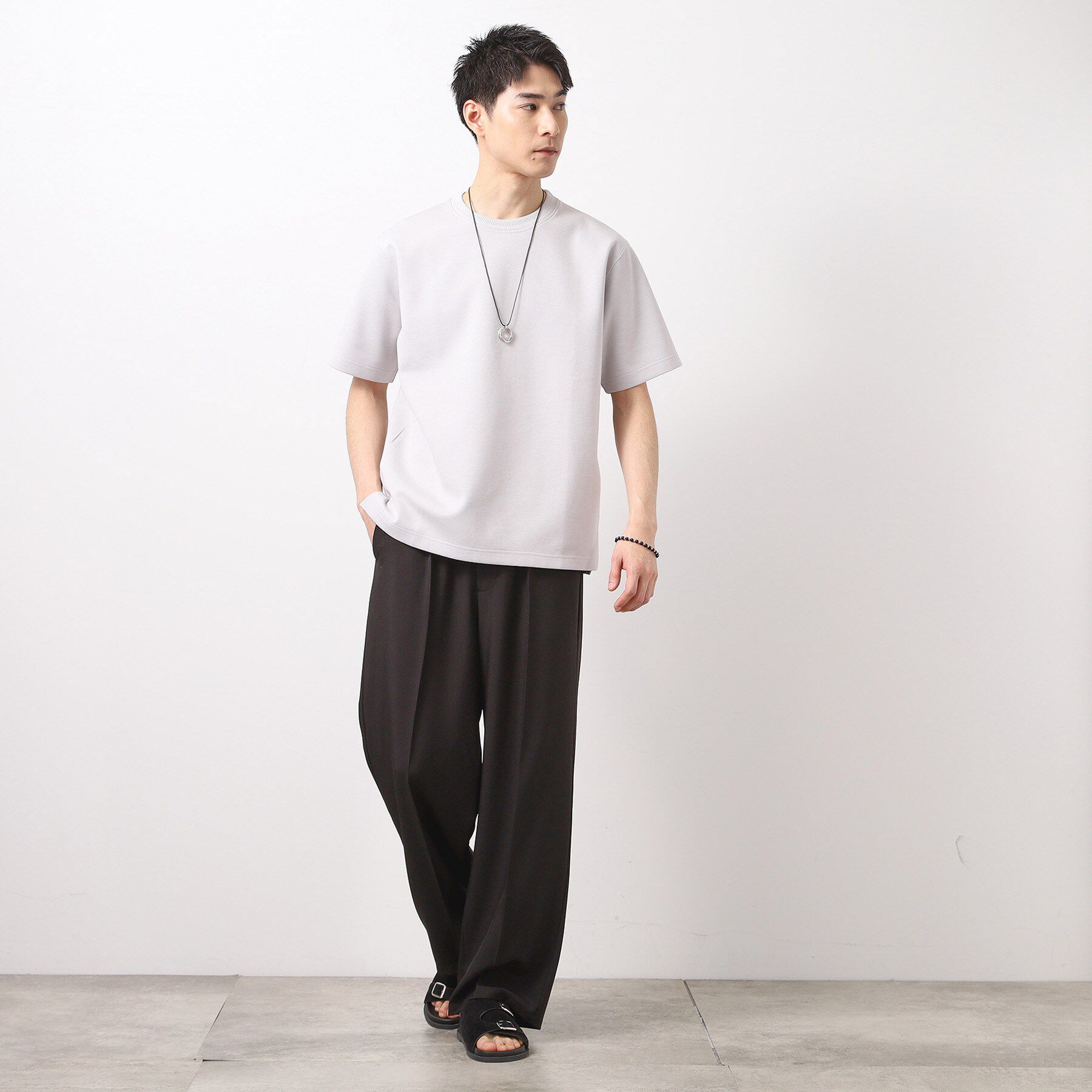 THE SHOP TK「ダブルフェイス半袖Tシャツ　【洗濯機OK】」|Tシャツ・カットソー|