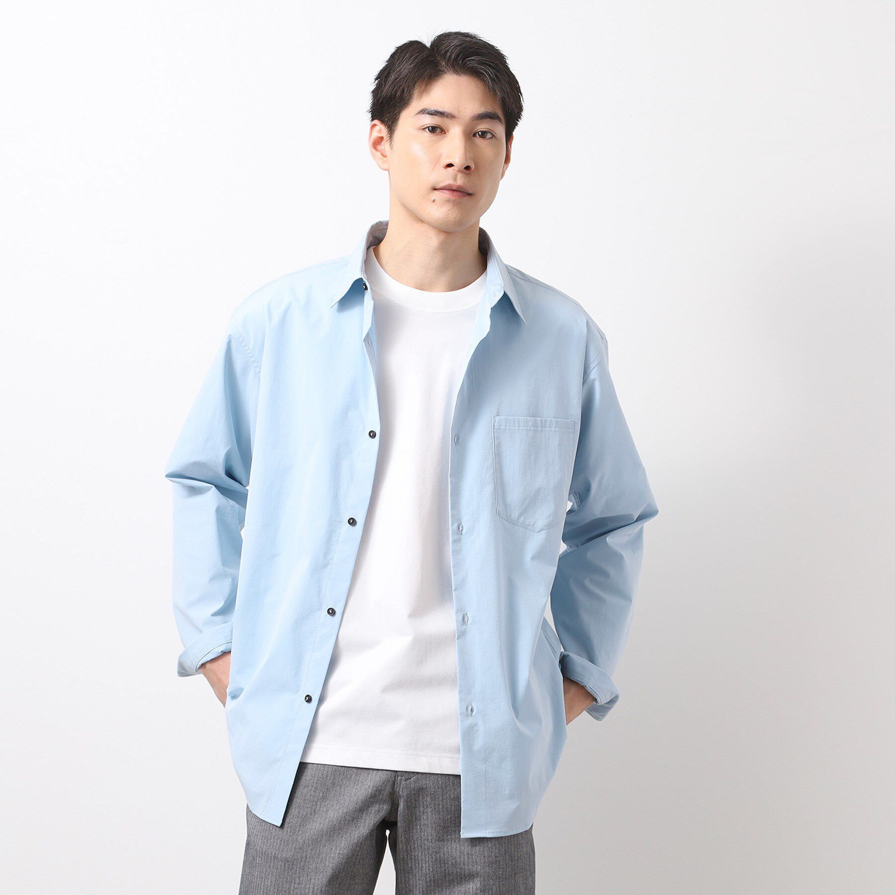 THE SHOP TK「CAVEブロードシャツ【吸水速乾/イージーケア/アンチピリング/洗濯機OK】」|シャツ・ブラウス|