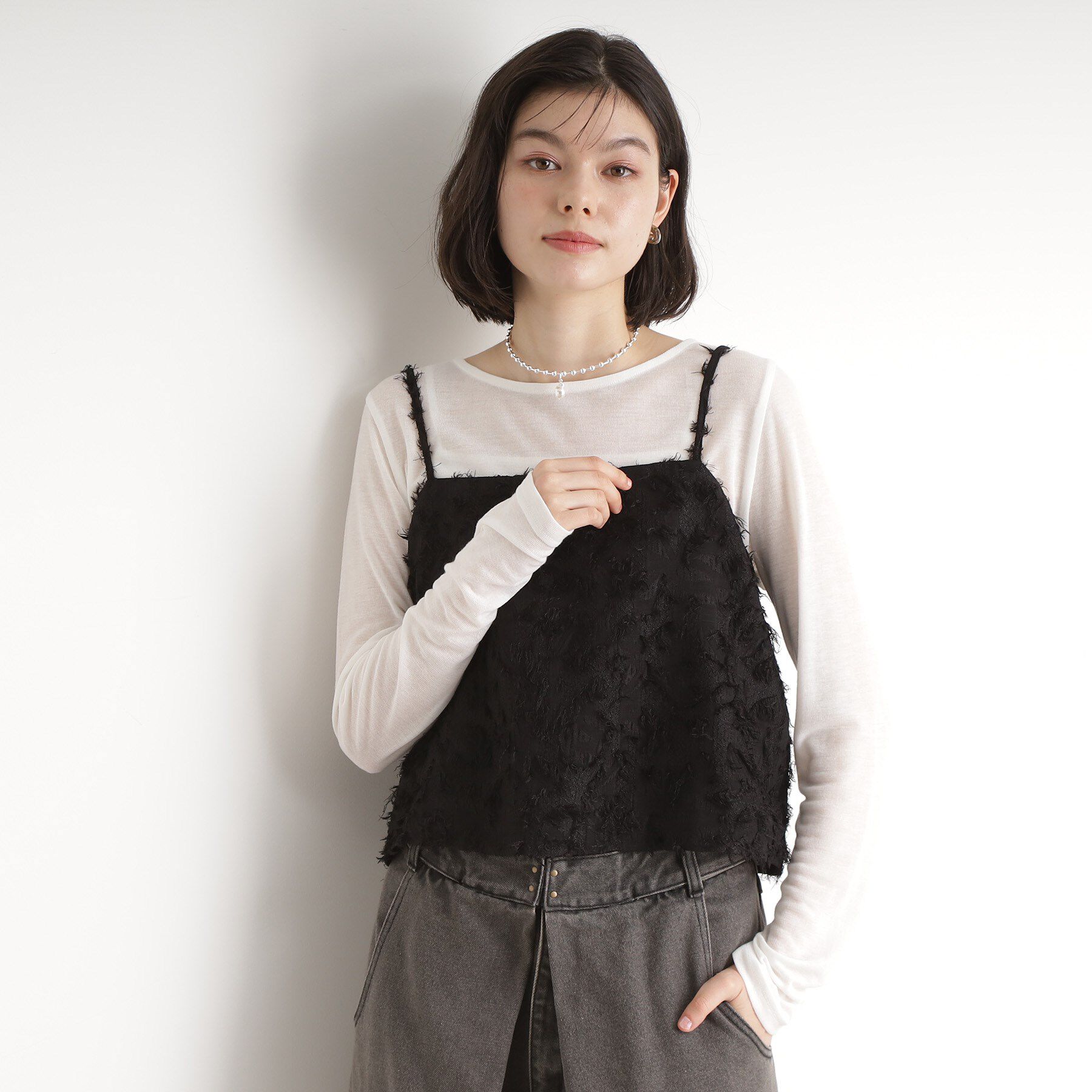 THE SHOP TK「シアーフライスセットビスチェ【洗える】」|その他|